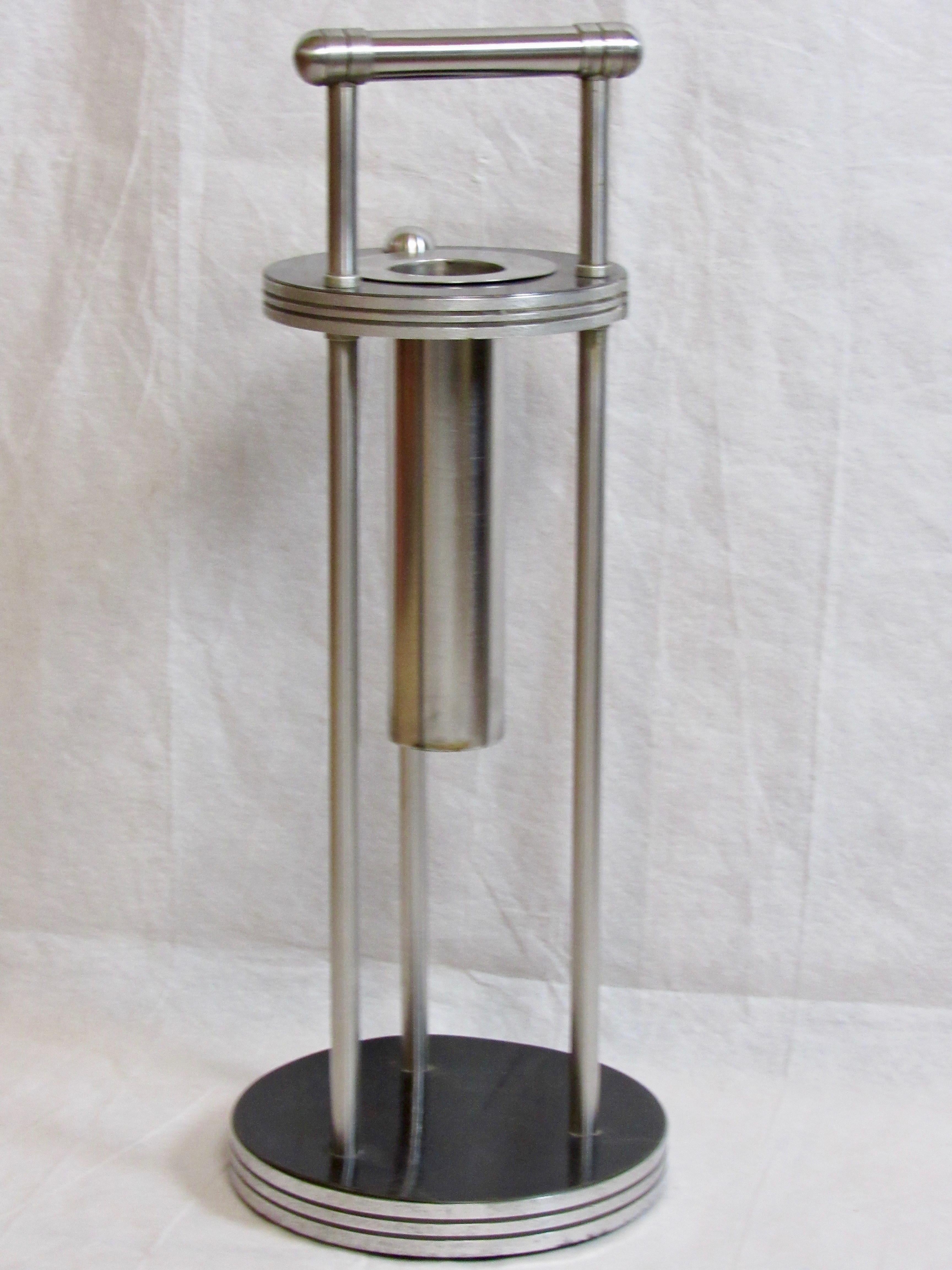 Laminated Warren McArthur Stainless Steel Smoking Stand, 1934-1935