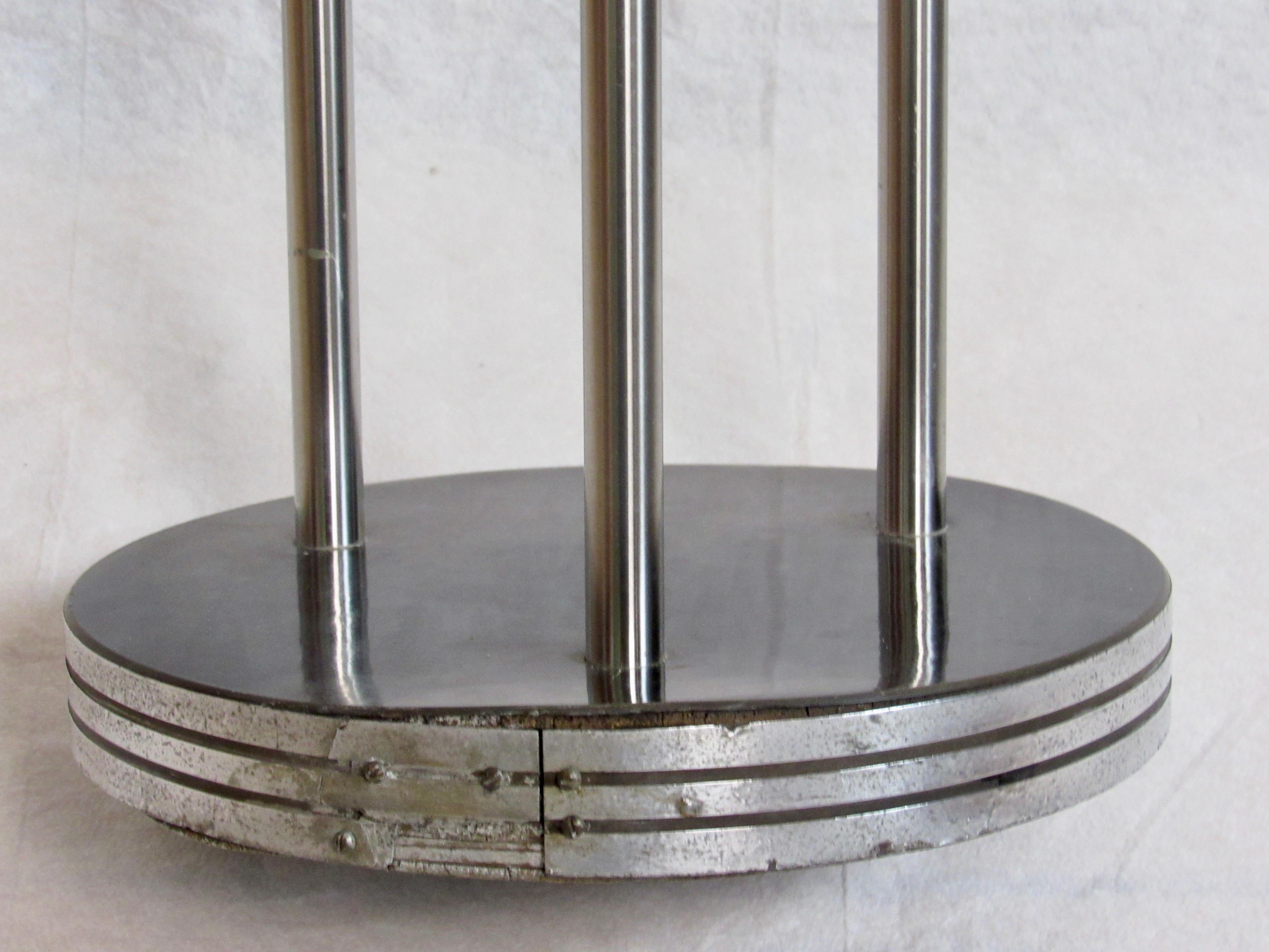 Warren McArthur Stainless Steel Smoking Stand, 1934-1935 In Good Condition In Camden, ME