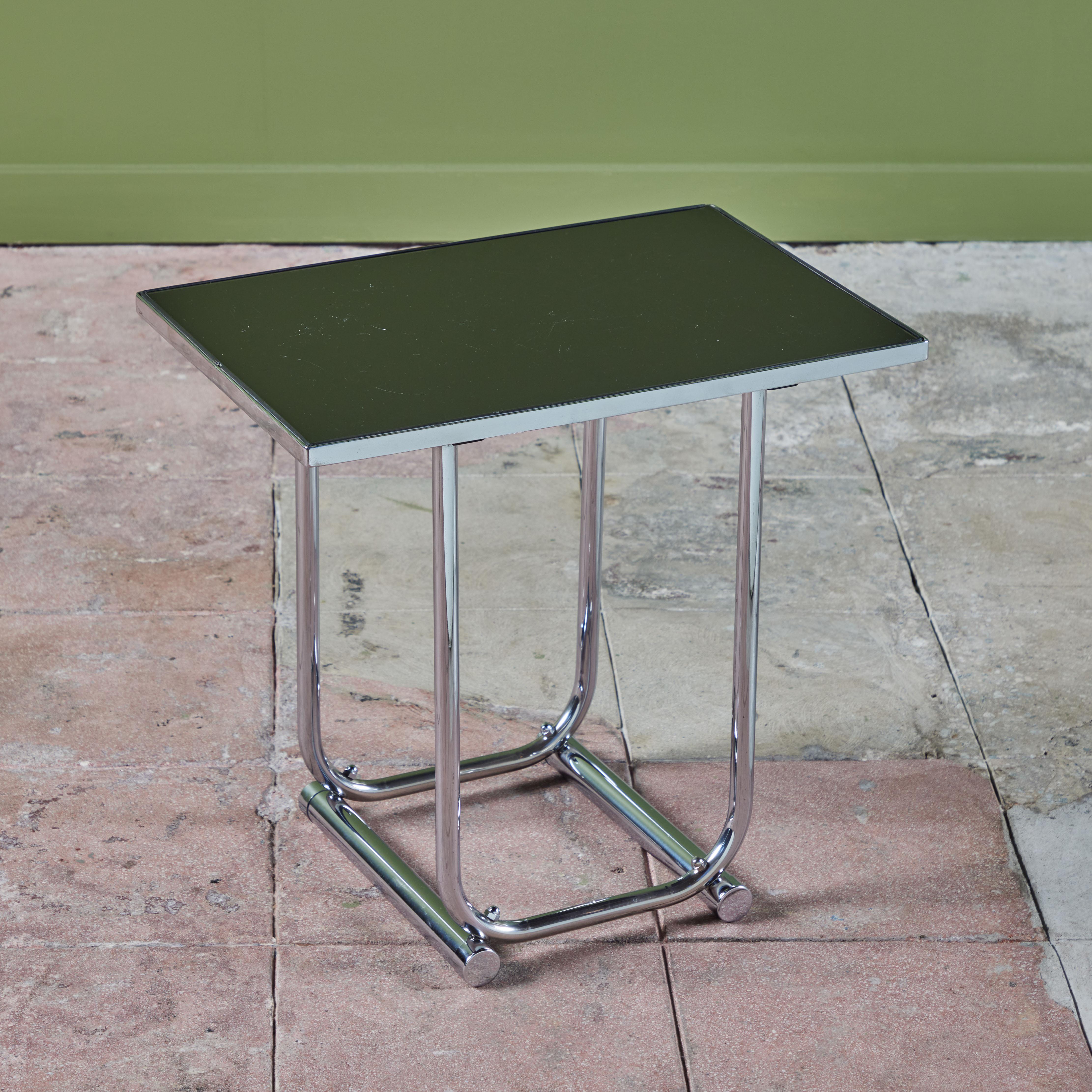 Warren McArthur Style Chrome and Glass Top Side Table 2