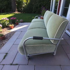 Warren McArthur Stil Nr. 977L AUR 3-Sitzer Sofa Celadon Mohair 1938