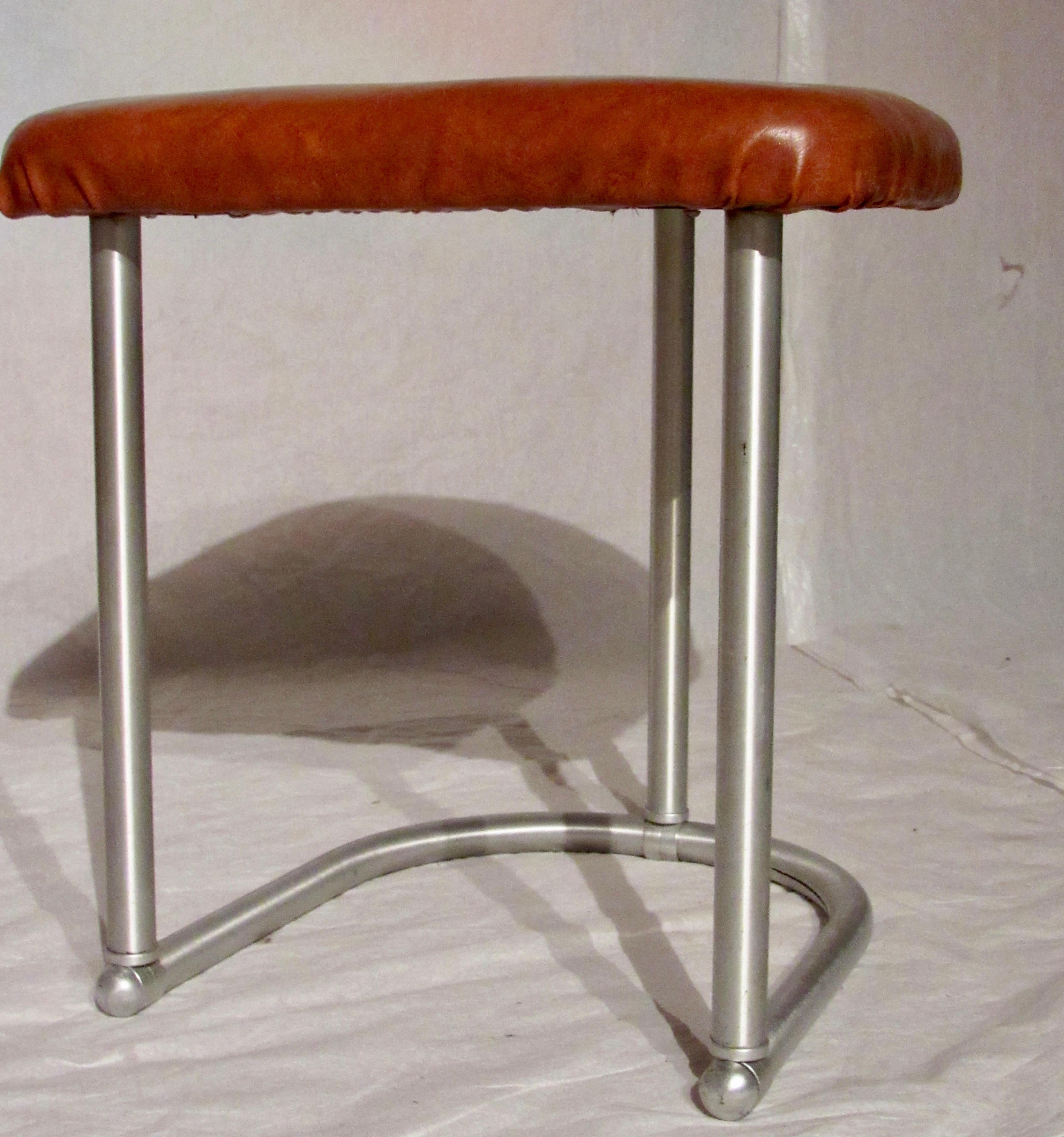 American Warren McArthur Vanity Stool Style No. 1131, circa 1936 For Sale