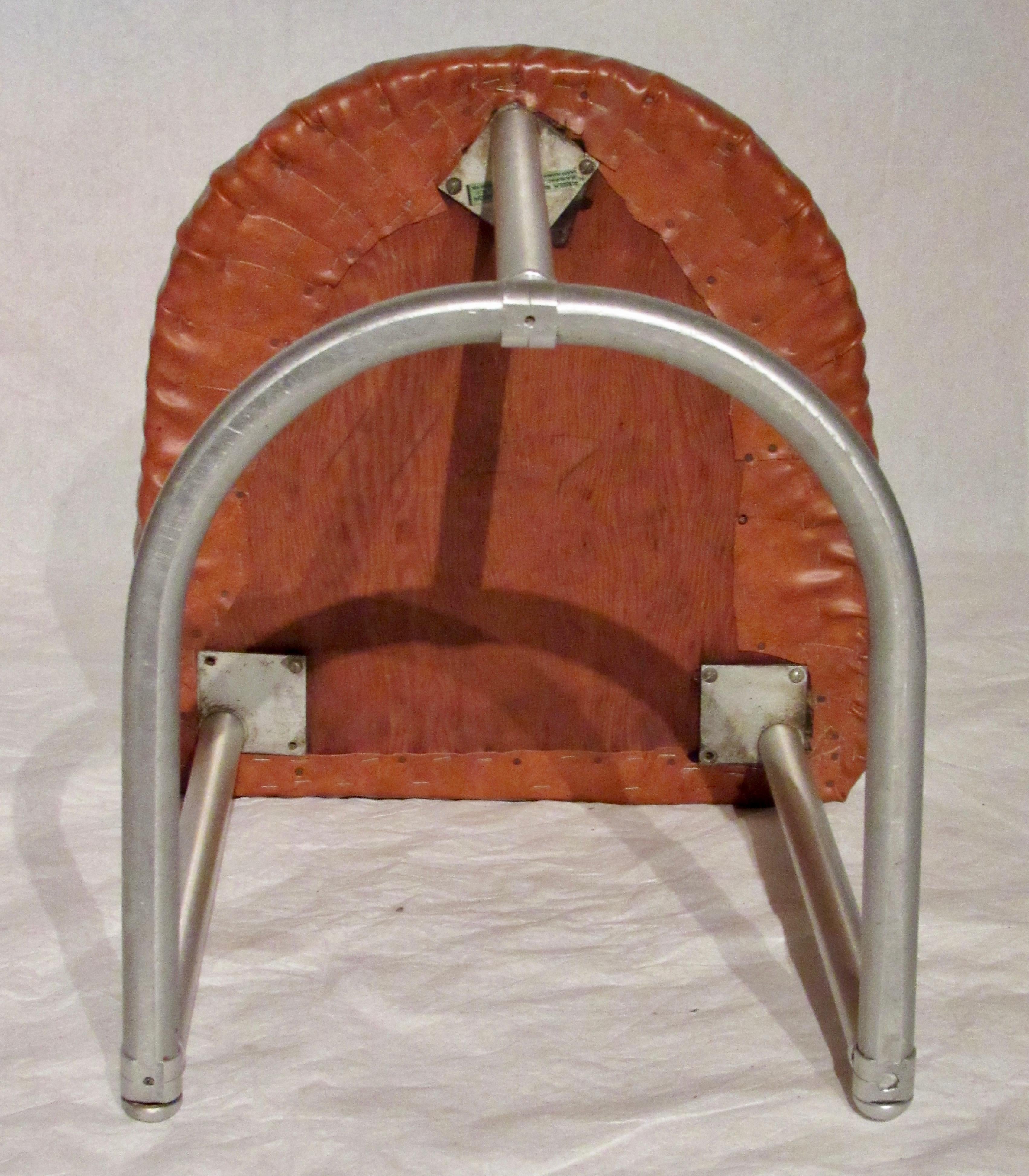 Anodized Warren McArthur Vanity Stool Style No. 1131, circa 1936 For Sale