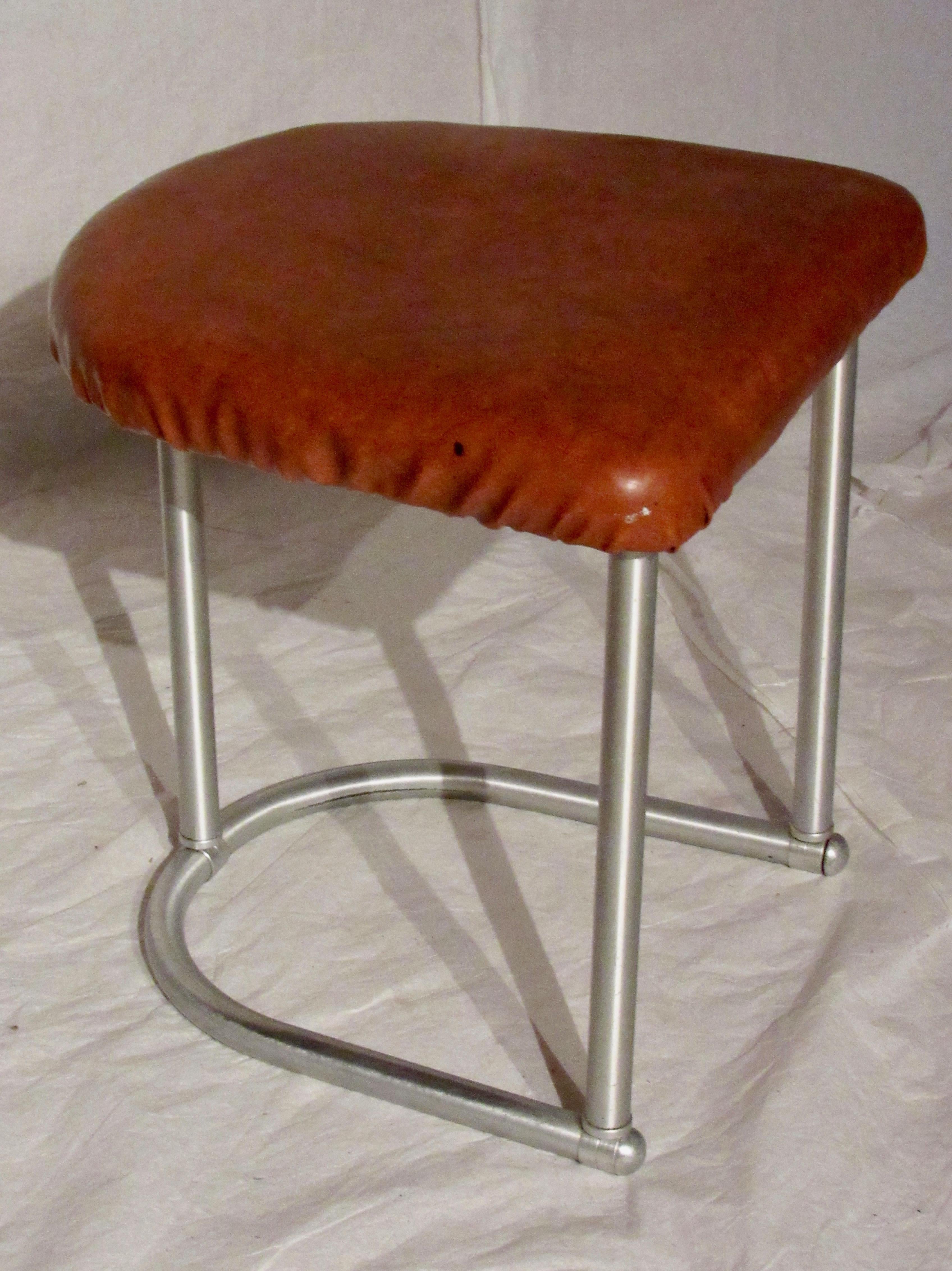 Warren McArthur Vanity Stool Style No. 1131, circa 1936 In Fair Condition For Sale In Camden, ME