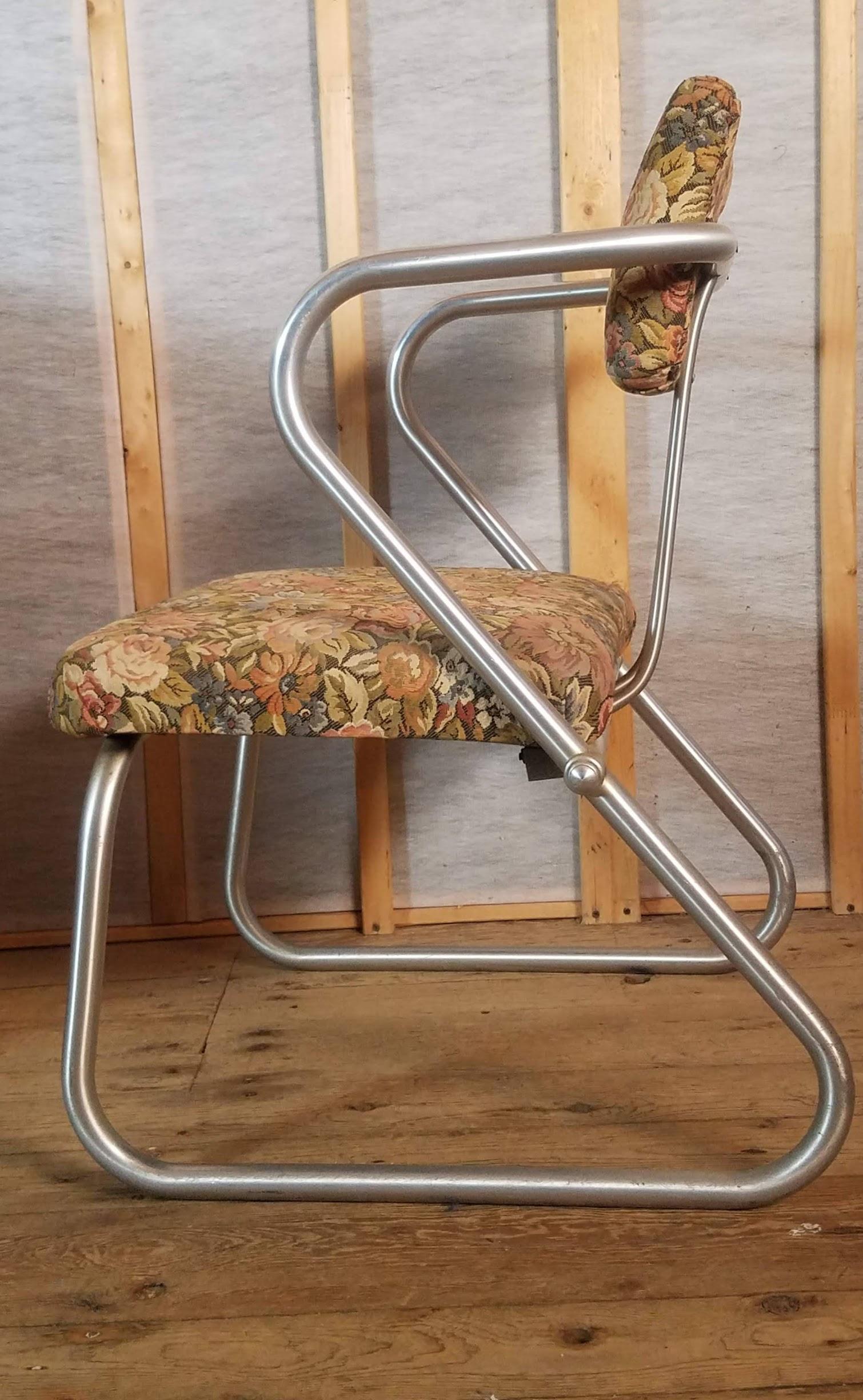 Anodized Warren McArthur Z Chair Model 708, circa 1938 For Sale