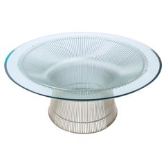 Warren Plater for Knoll Coffee Cocktail Table Cristal cromado Clásico de mediados de siglo