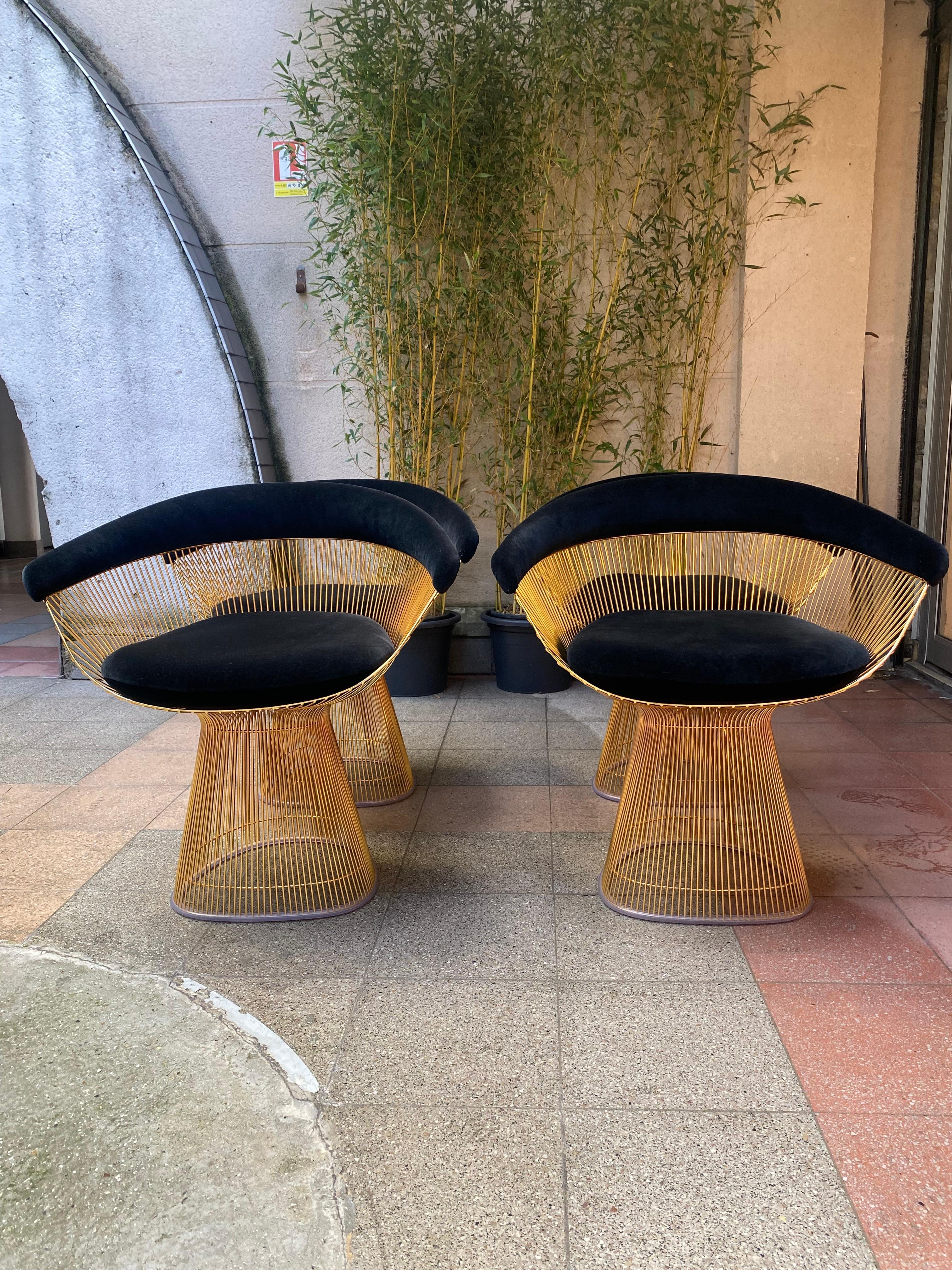 Other Warren Platner -  4 Platner side chairs 50th anniversary limited edition Knoll 