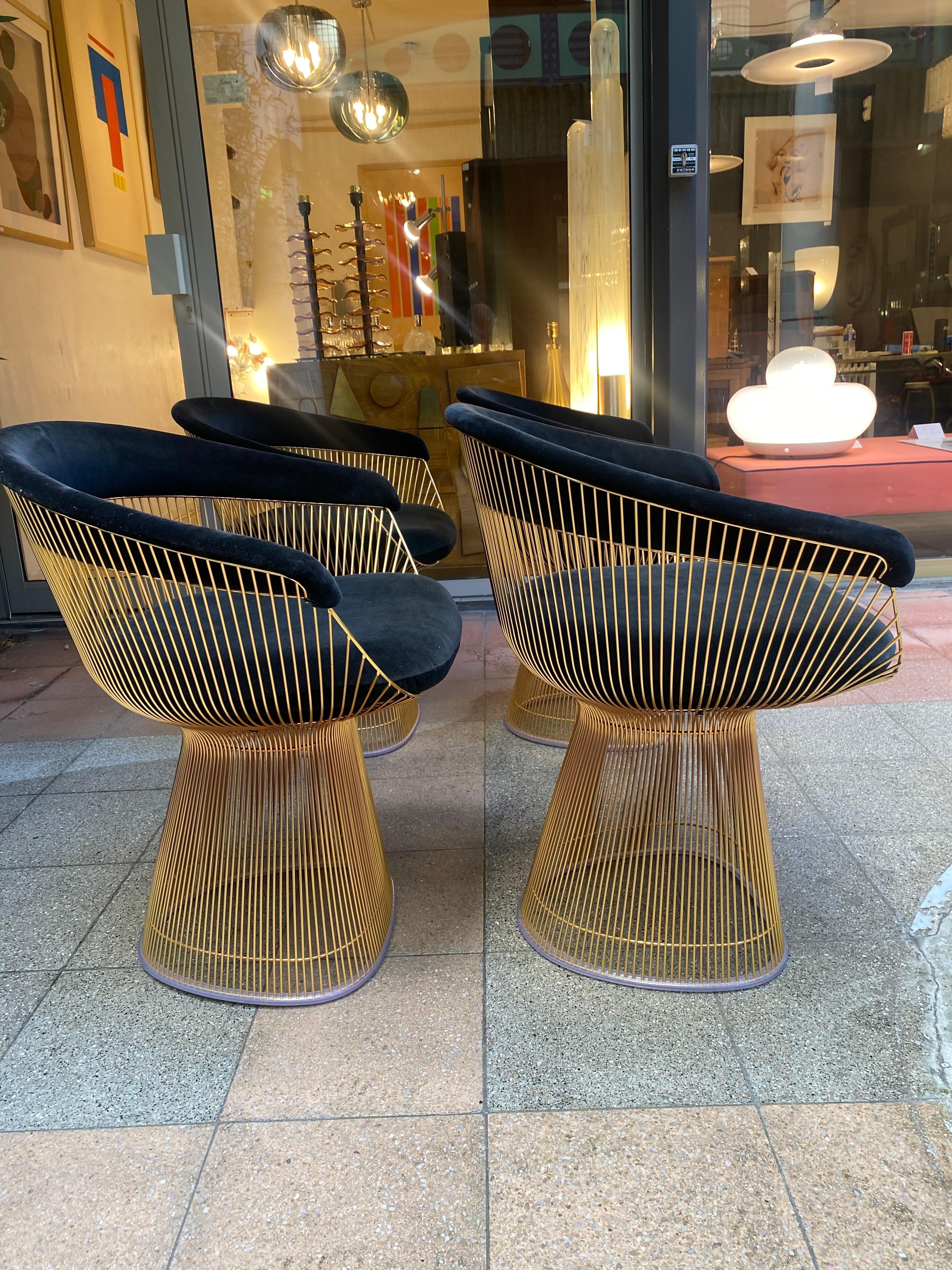 North American Warren Platner -  4 Platner side chairs 50th anniversary limited edition Knoll 