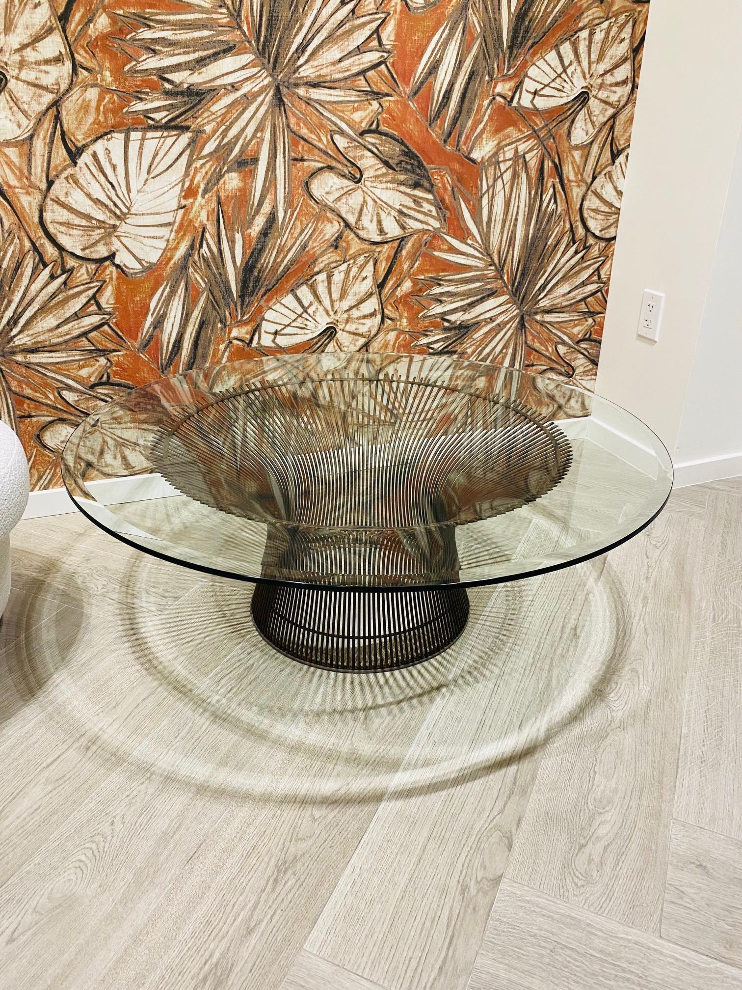 Mid-Century Modern Warren Platner Coffee Table in Bronze Designed for Knoll