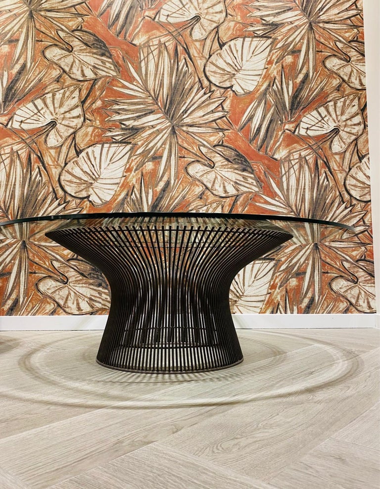 Beveled Warren Platner Coffee Table in Bronze Designed for Knoll For Sale
