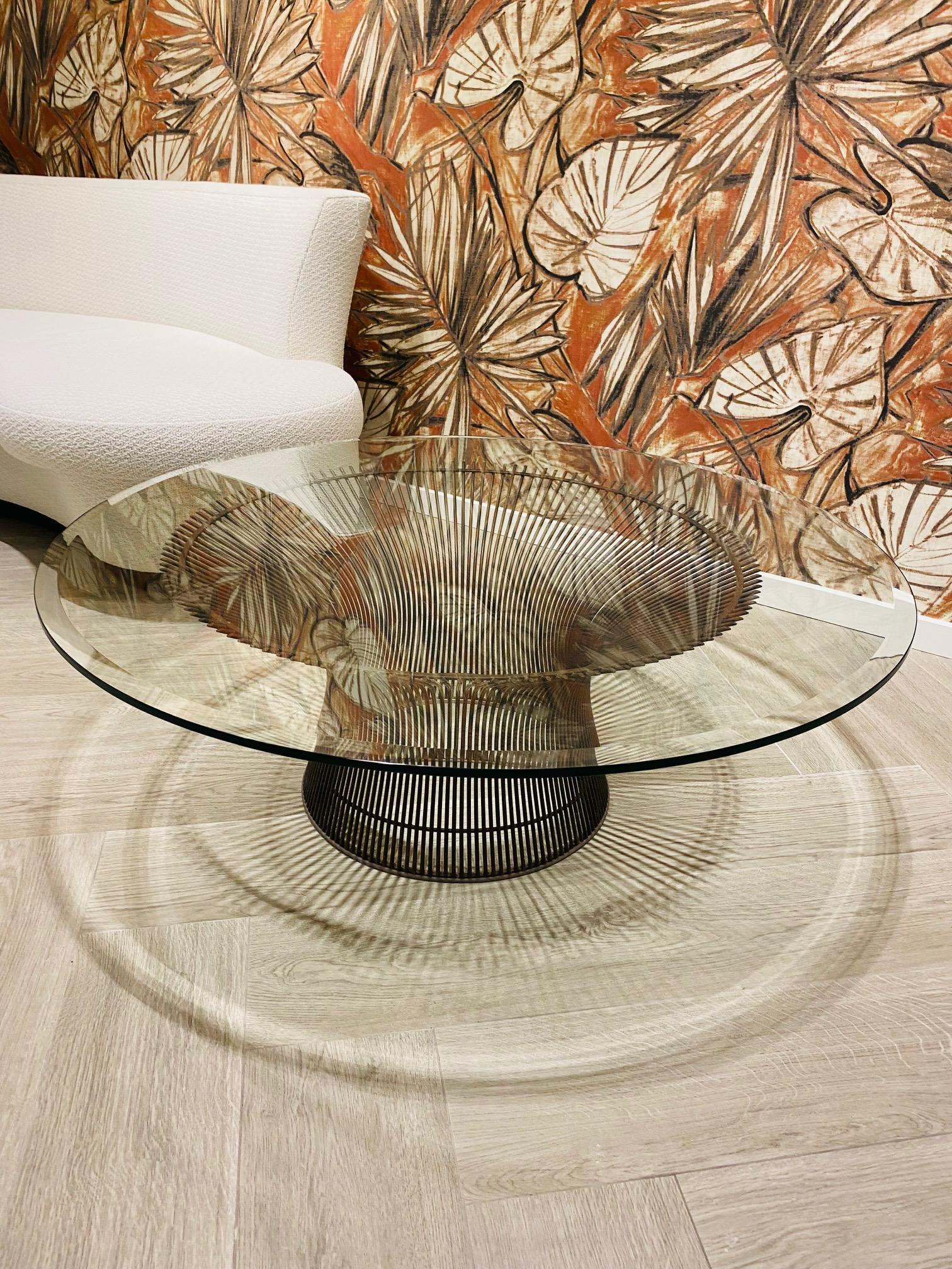 Warren Platner Coffee Table in Bronze Designed for Knoll In Excellent Condition In Fort Lauderdale, FL