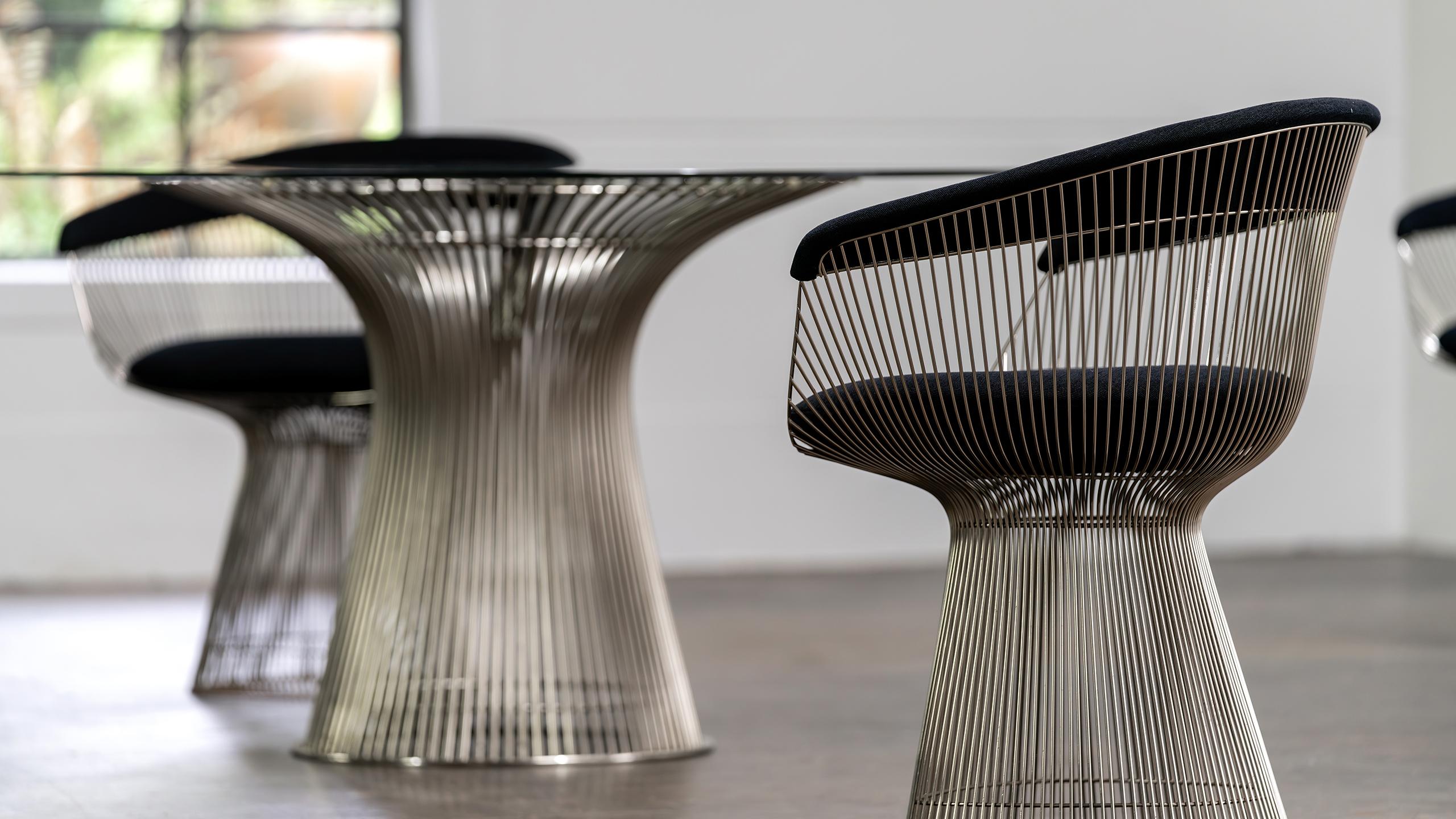 Warren Platner 6x Wire Dining Group Chair & Table 1966 for Knoll International For Sale 4