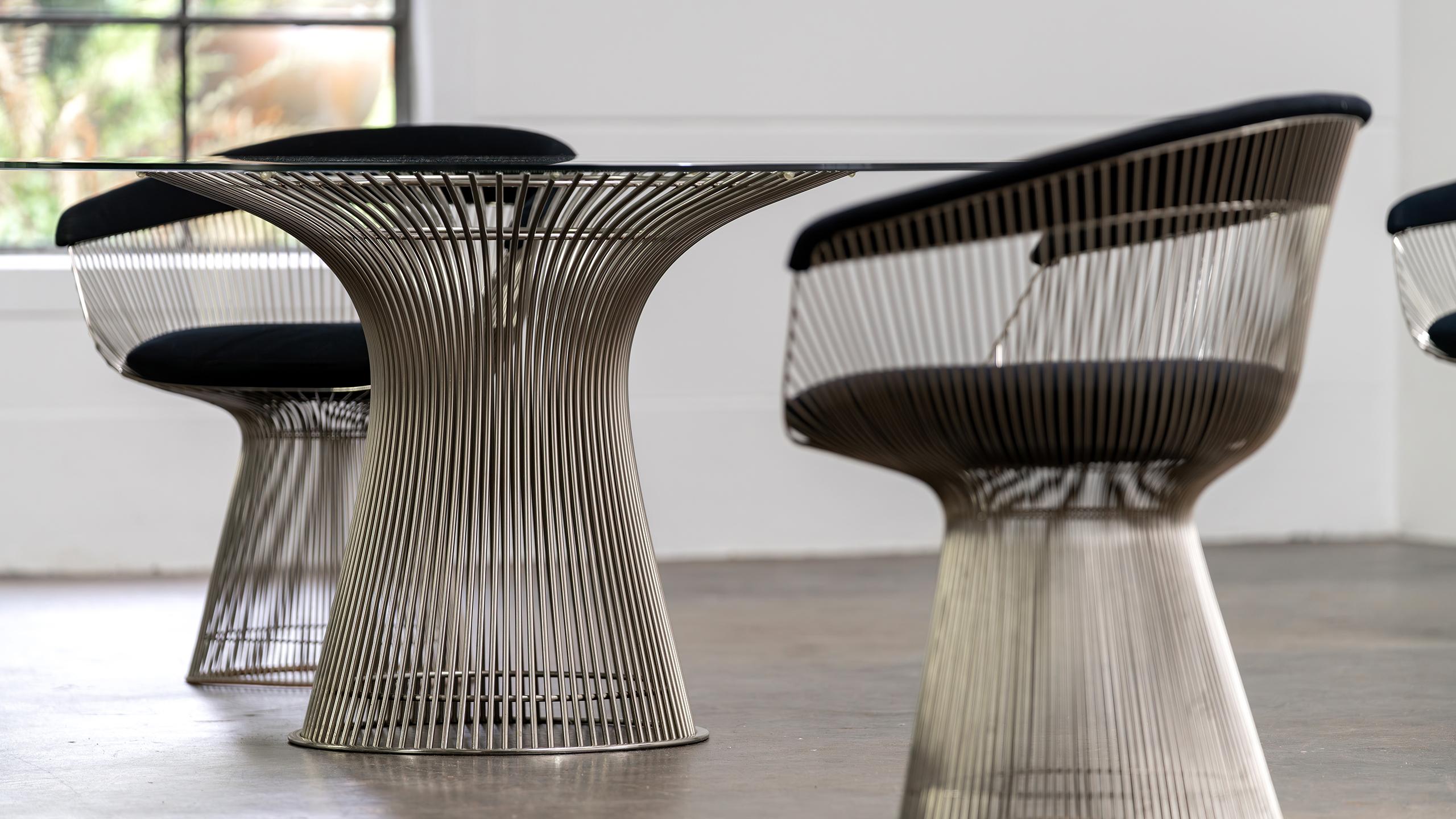 Warren Platner 6x Wire Dining Group Chair & Table 1966 for Knoll International For Sale 5