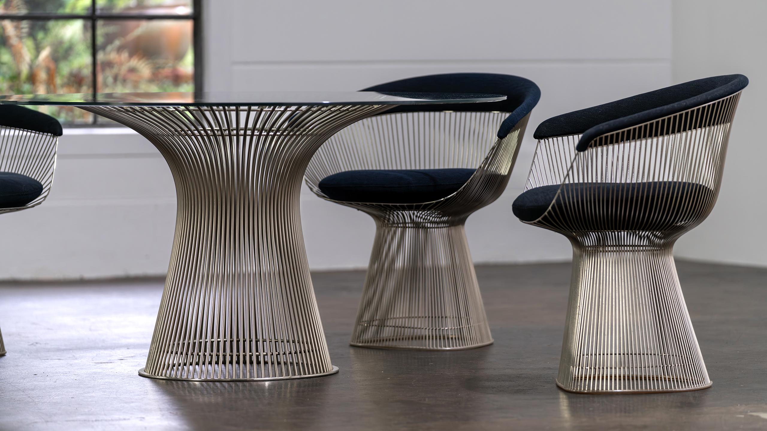 Warren Platner 6x Wire Dining Group Chair & Table 1966 for Knoll International For Sale 1