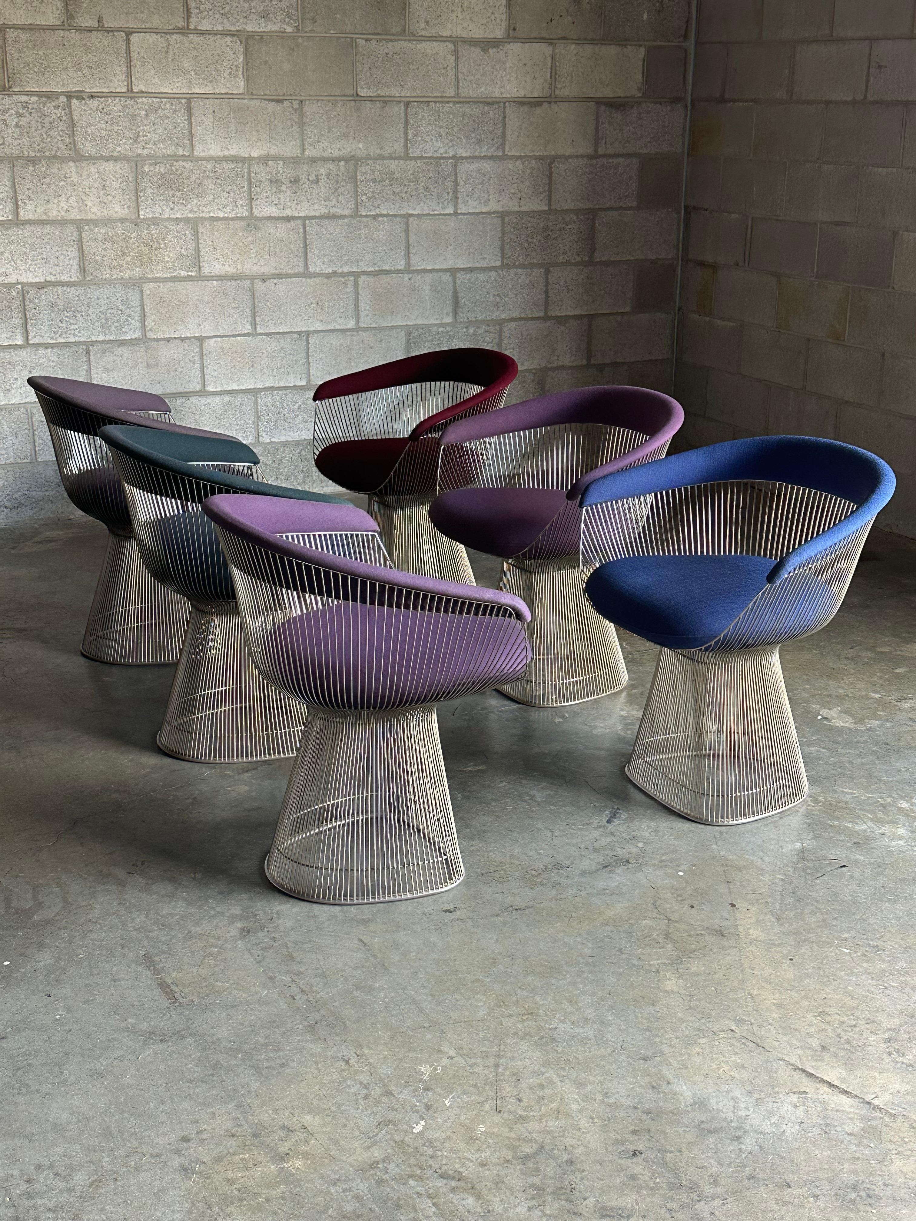 American Warren Platner Arm Chairs for Knoll- Set of 6 For Sale
