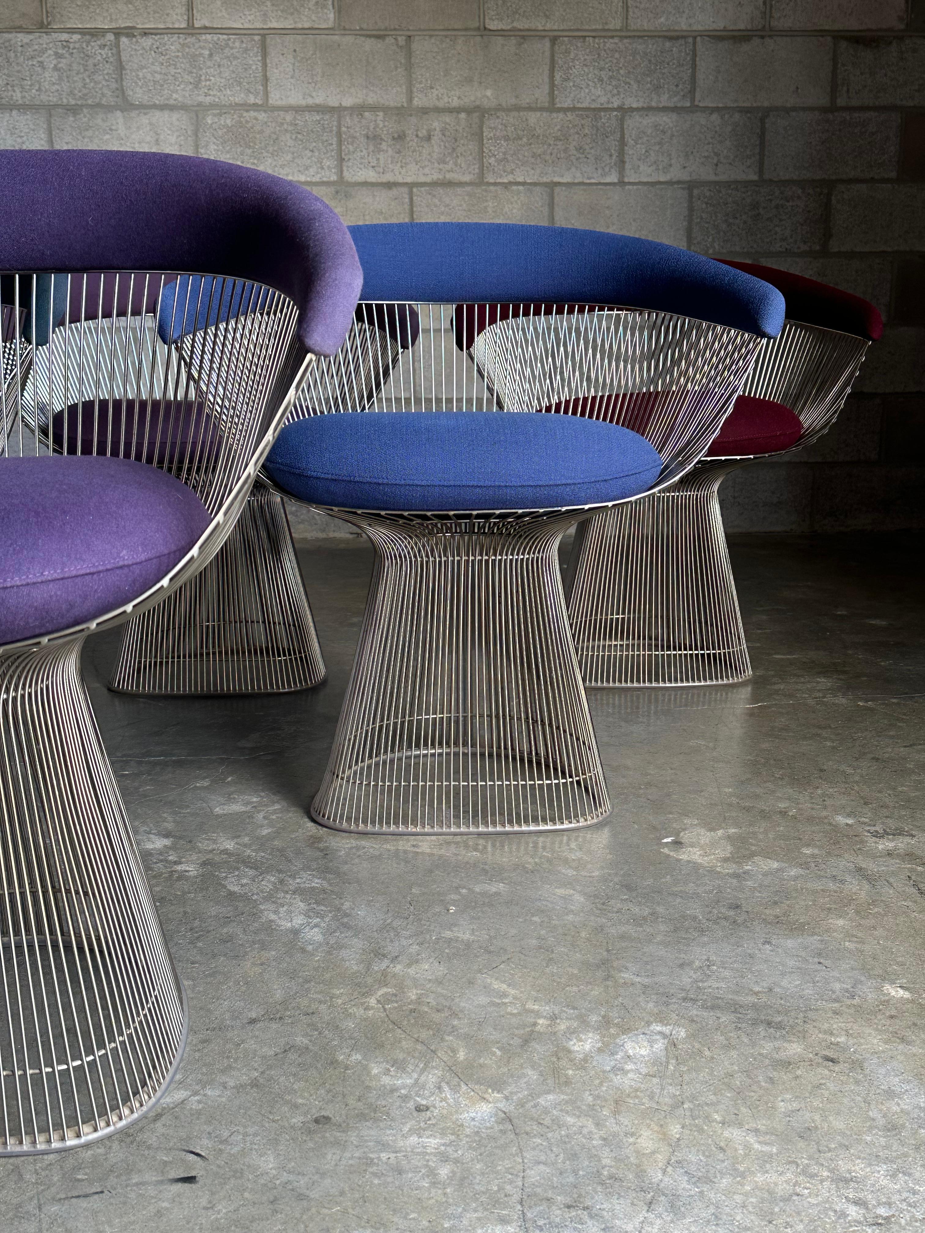 Contemporary Warren Platner Arm Chairs for Knoll- Set of 6 For Sale