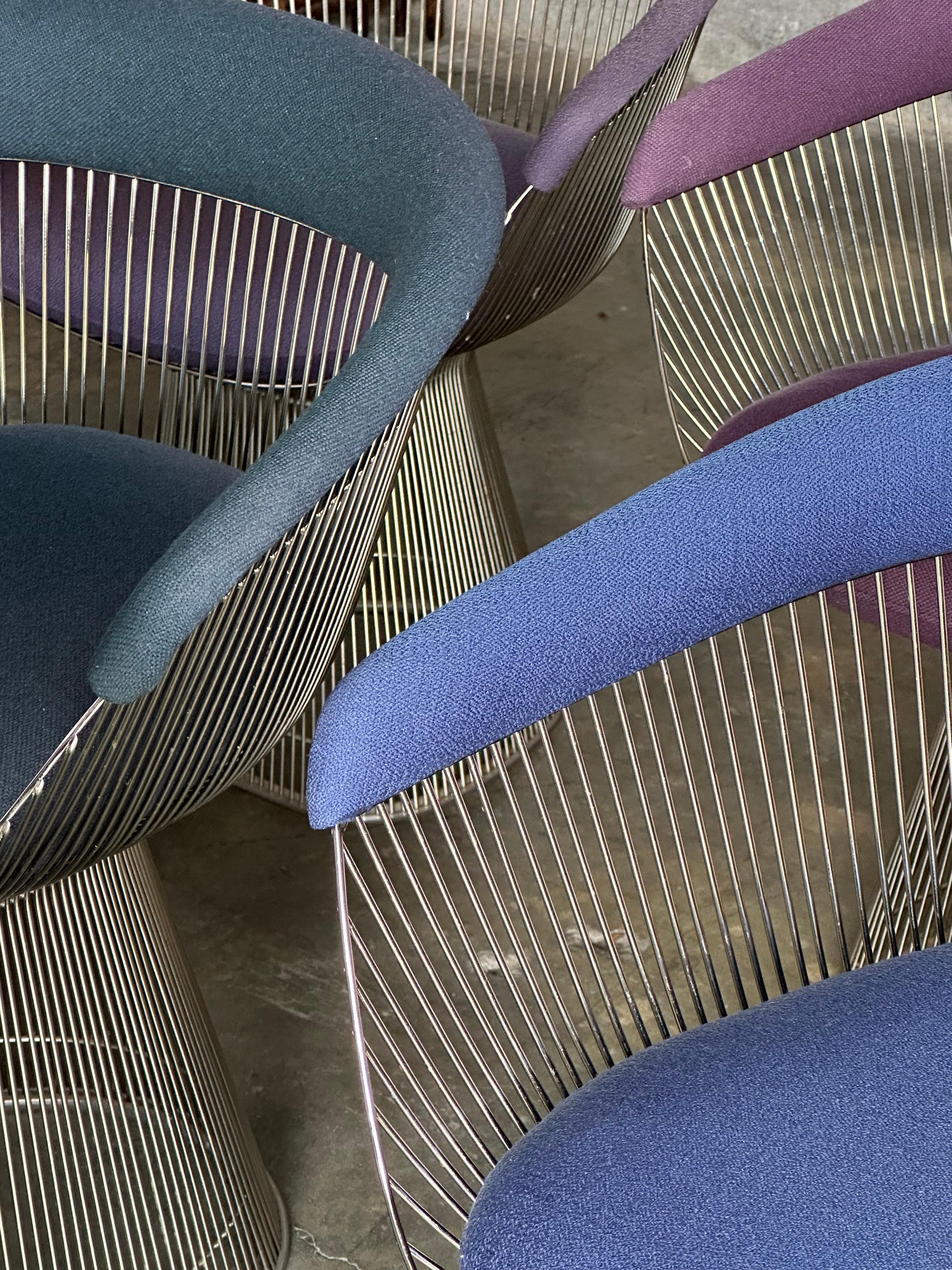 Metallo Poltrone Warren Platner per Knoll- Set di 6 in vendita