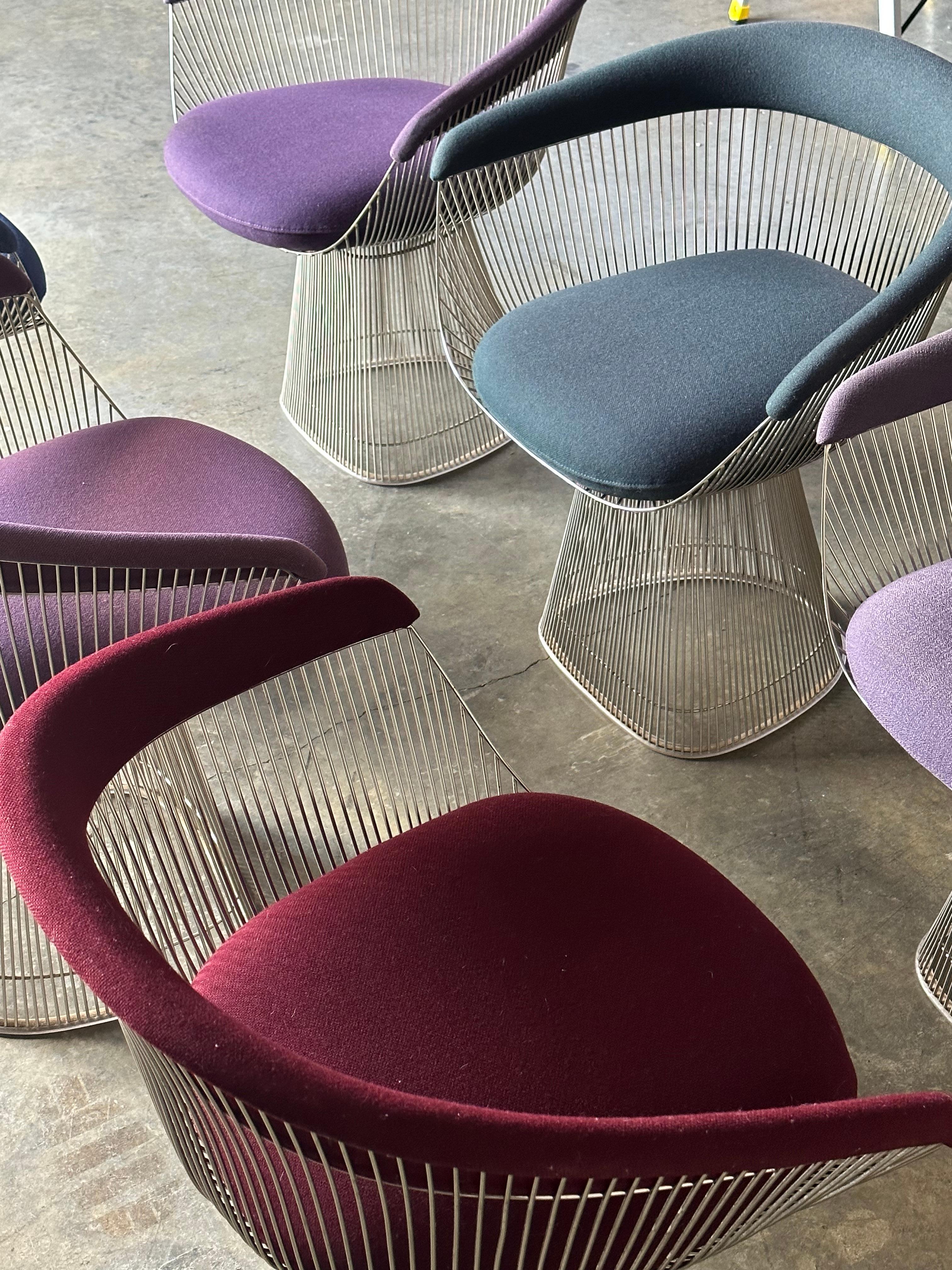 Warren Platner Arm Chairs for Knoll- Set of 6 For Sale 1