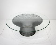 Warren Platner Black Bronze Glass Coffee Table for Knoll