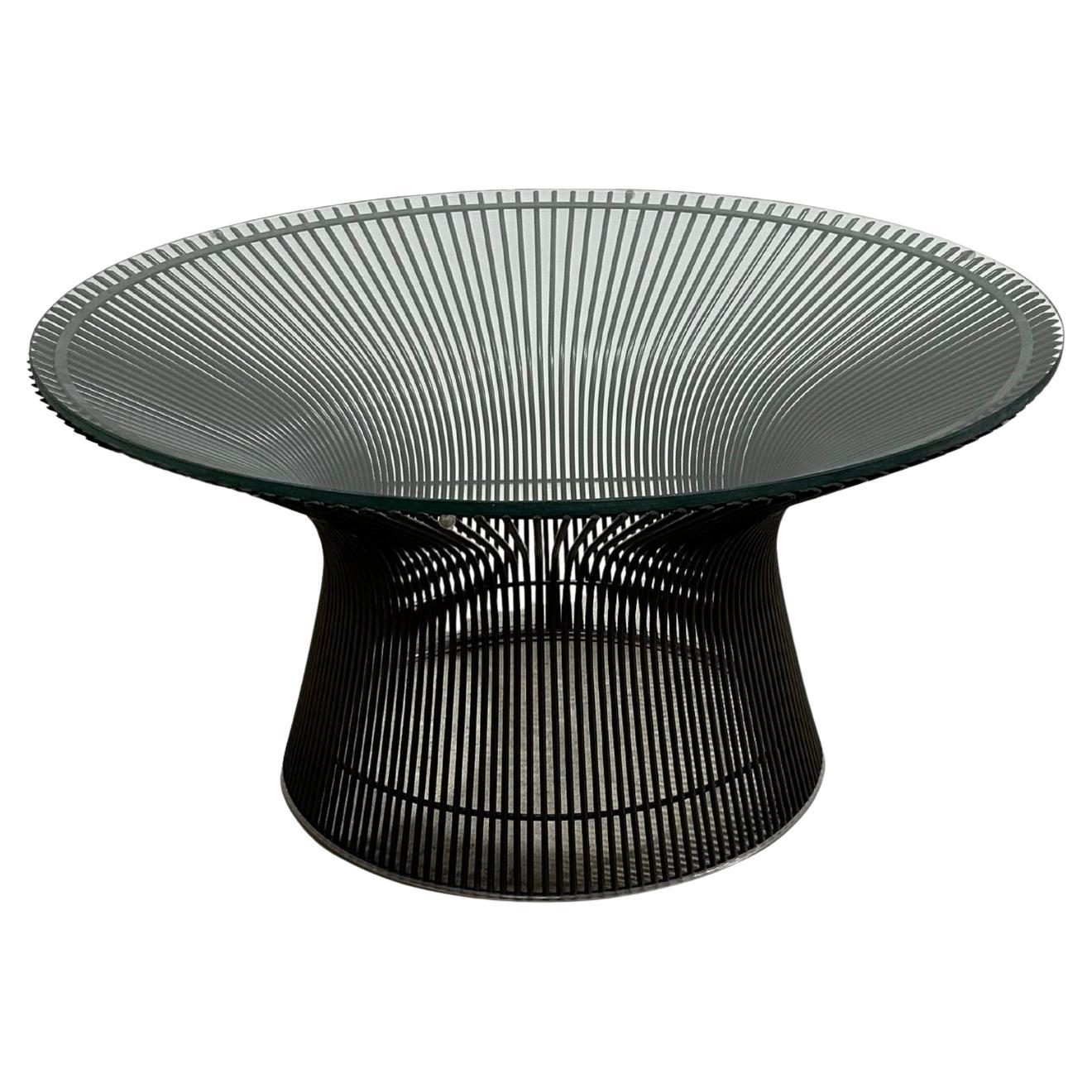Warren Platner Bronze Base Coffee Table w/Smoked Glass, 1960 For Sale