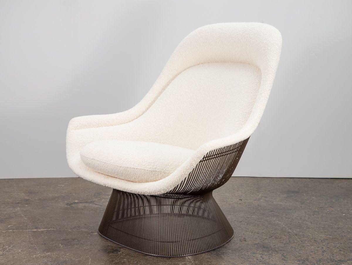Mid-Century Modern Warren Platner Bronze Easy Chair and Ottoman For Sale