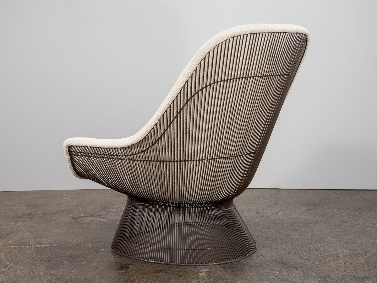 Warren Platner Bronze Easy Chair and Ottoman In Excellent Condition For Sale In Brooklyn, NY