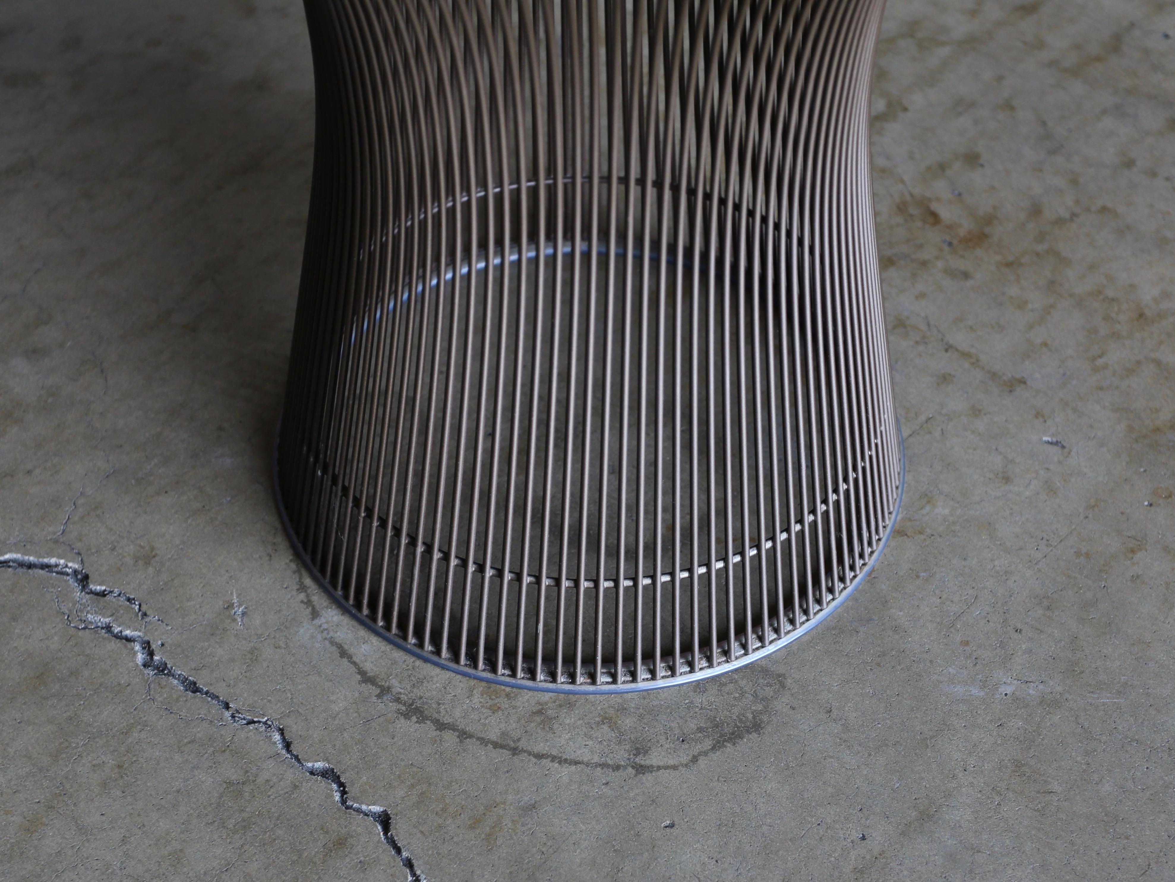 Wire Warren Platner Bronze Side Table for Knoll, circa 1970