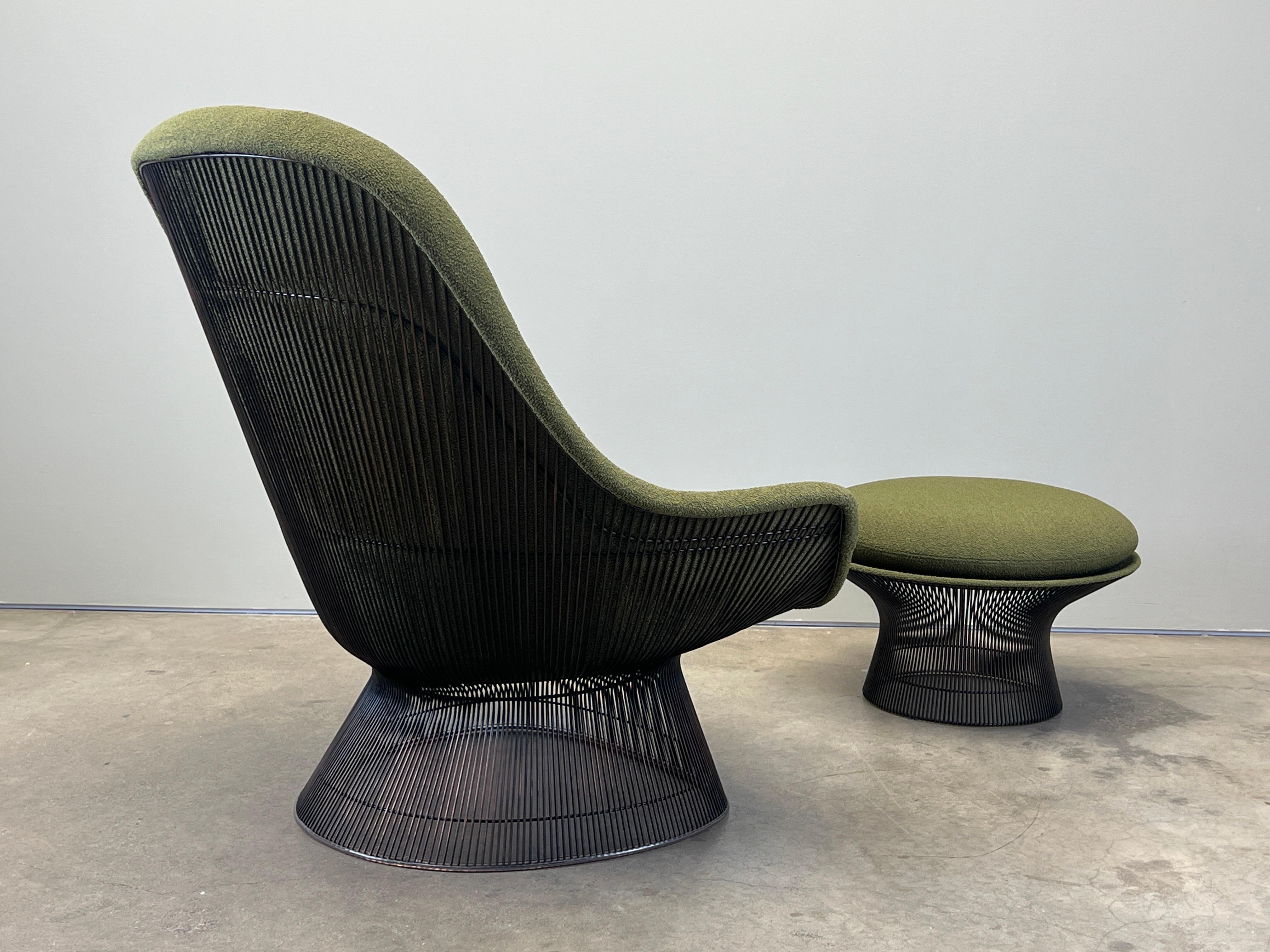 Warren Platner Bronze Throne Lounge chair and Ottoman For Sale 7