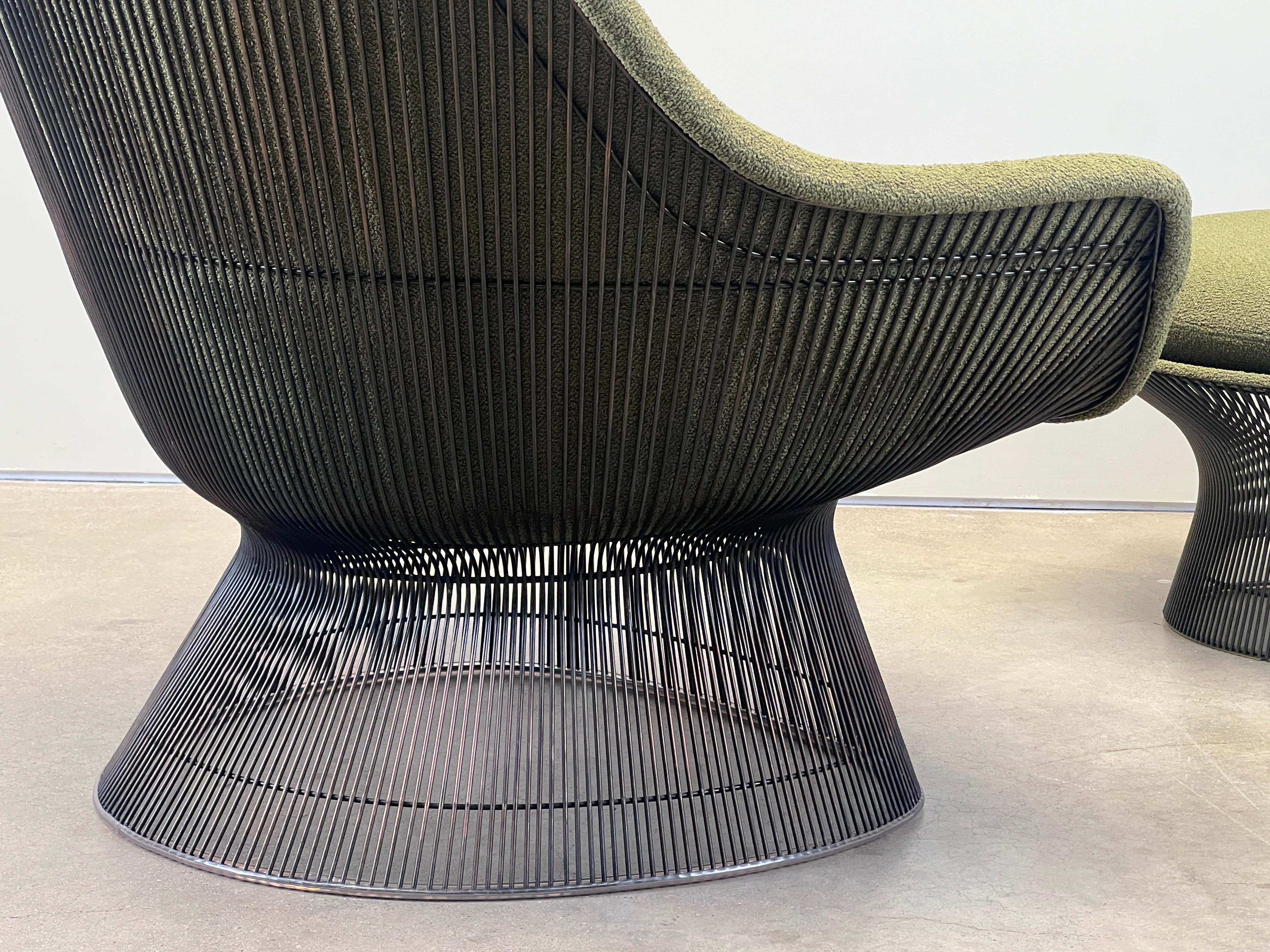 Warren Platner Bronze Throne Lounge chair and Ottoman For Sale 8