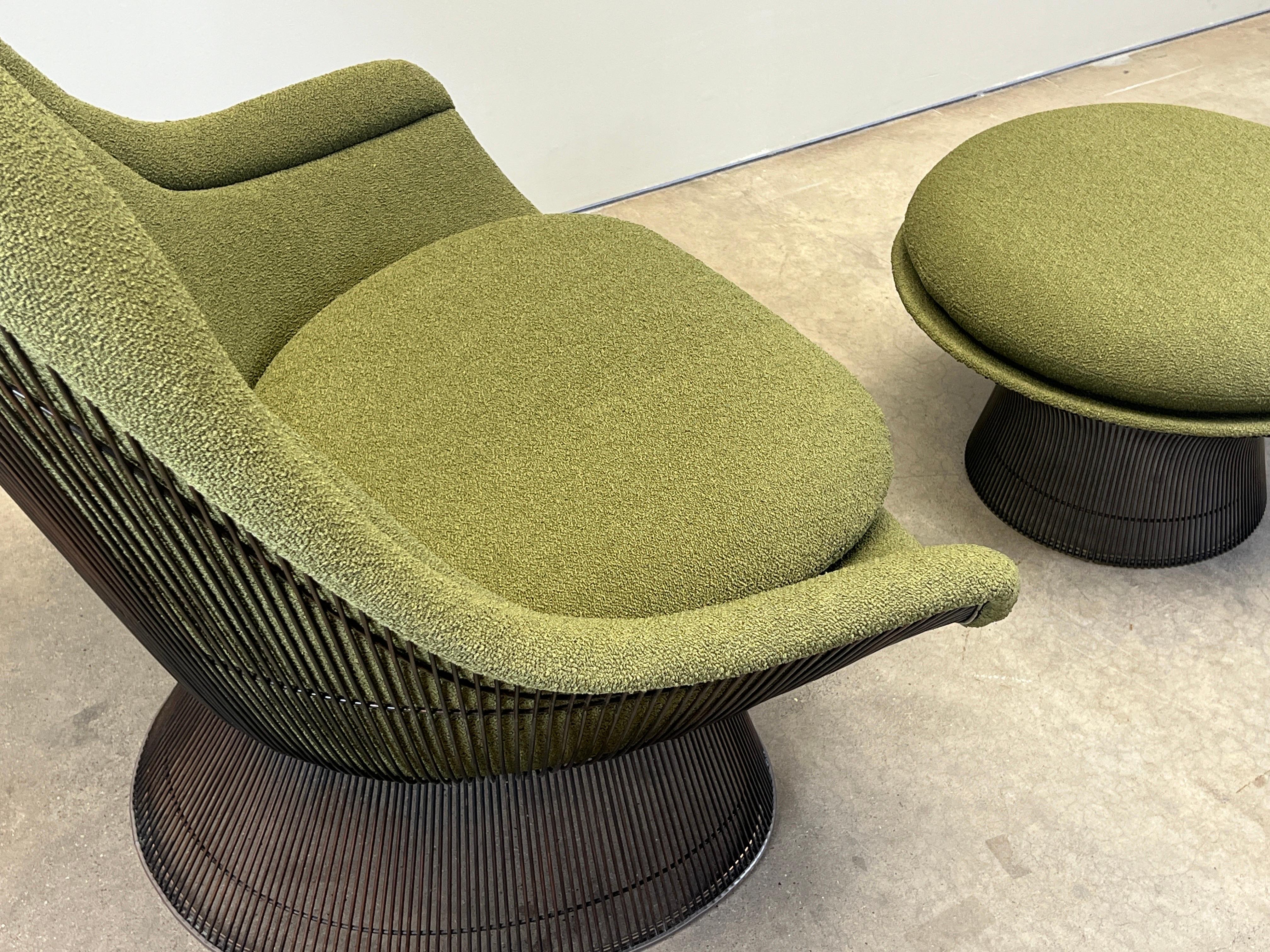 Warren Platner Bronze Throne Lounge chair and Ottoman For Sale 13