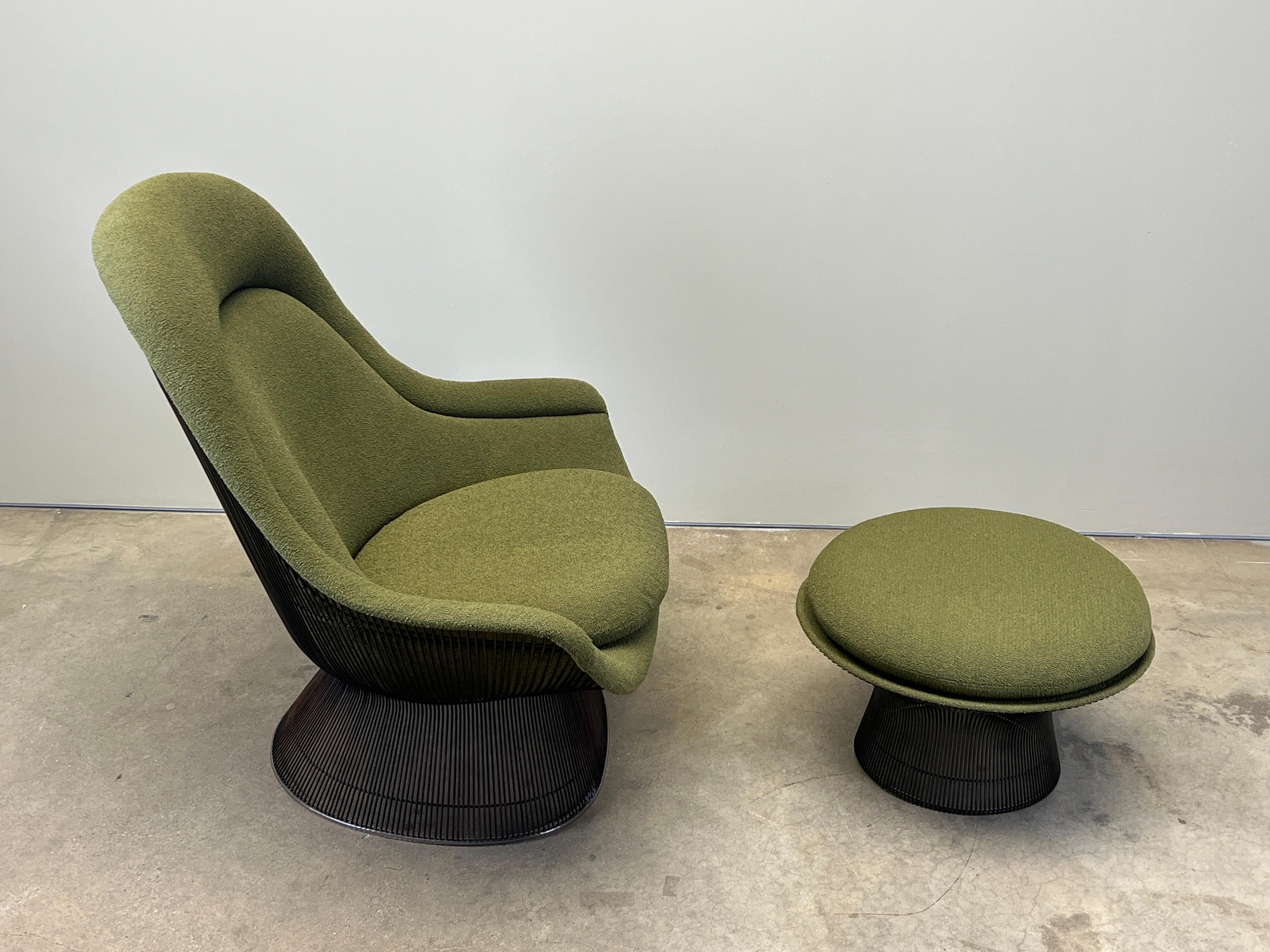 Warren Platner Bronze Throne Lounge chair and Ottoman For Sale 14