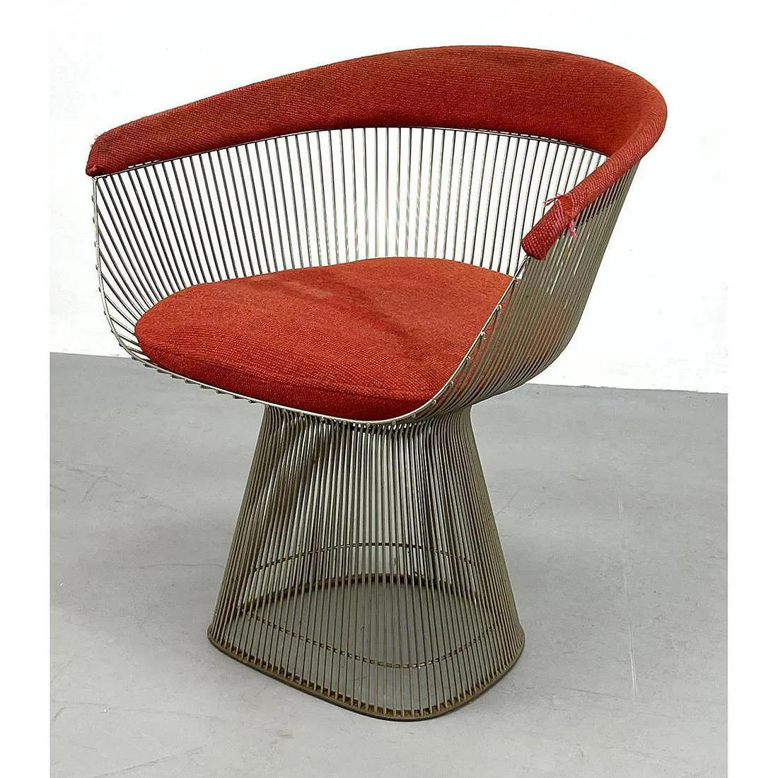Chaise longue à tige chromée Warren Platner en laine rouge pour Knoll - Icône de la modernité du milieu du siècle dernier

Authentique chaise longue Warren Platner, conçue en 1966 pour Knoll International, cette pièce illustre l'élégance sculpturale