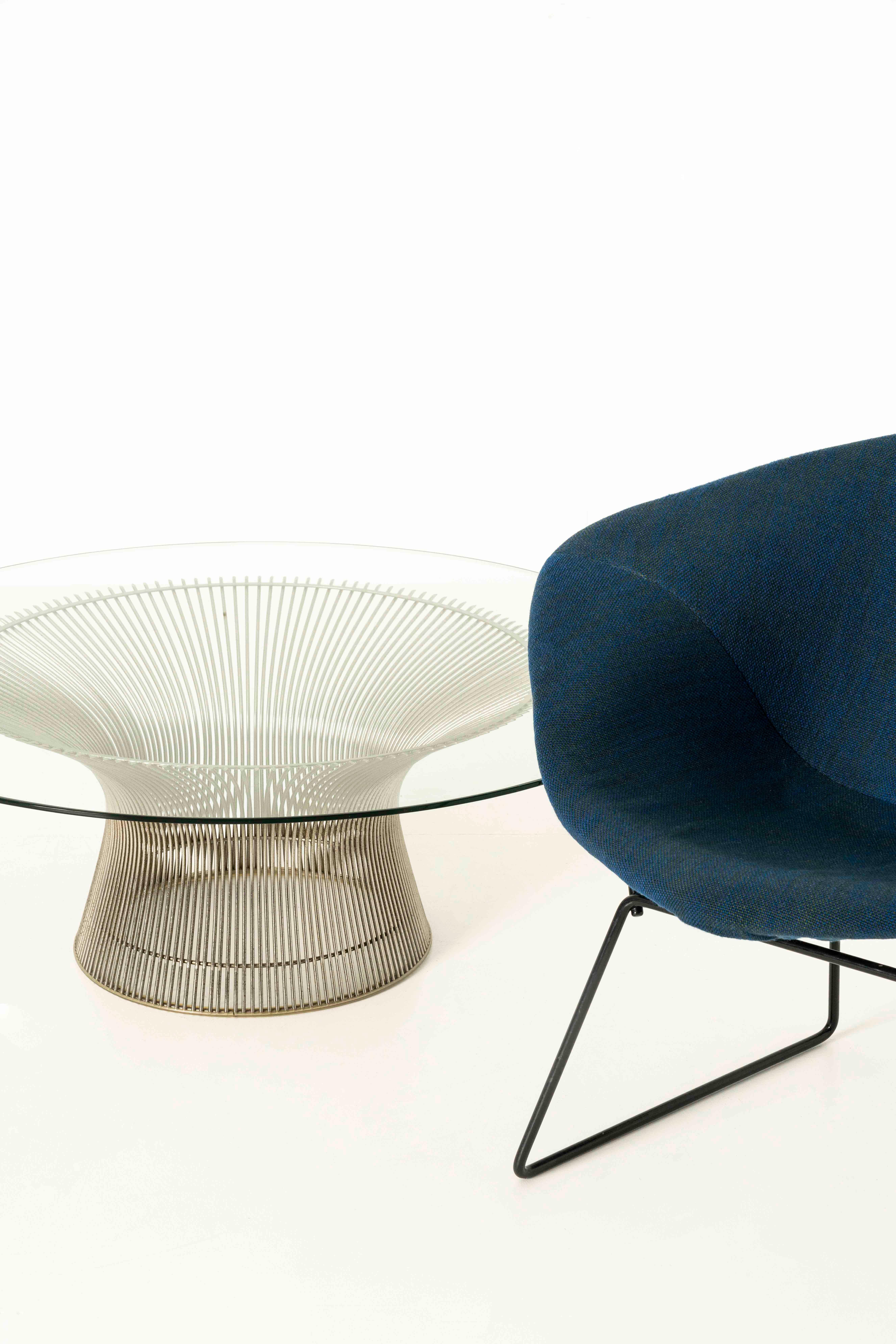 Warren Platner Coffee Table for Knoll with Glass and Nickel, USA 1970s 6