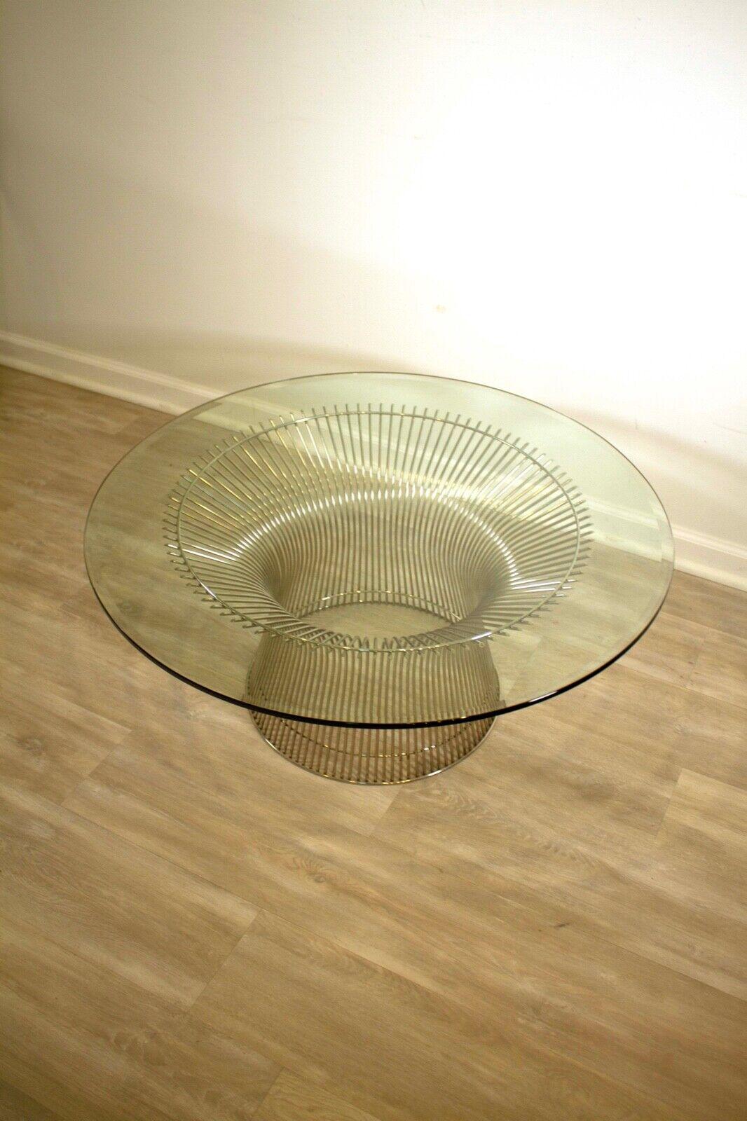 20th Century Warren Platner Coffee Table Iconic Vintage Mid-Century Modern Round Glass Top