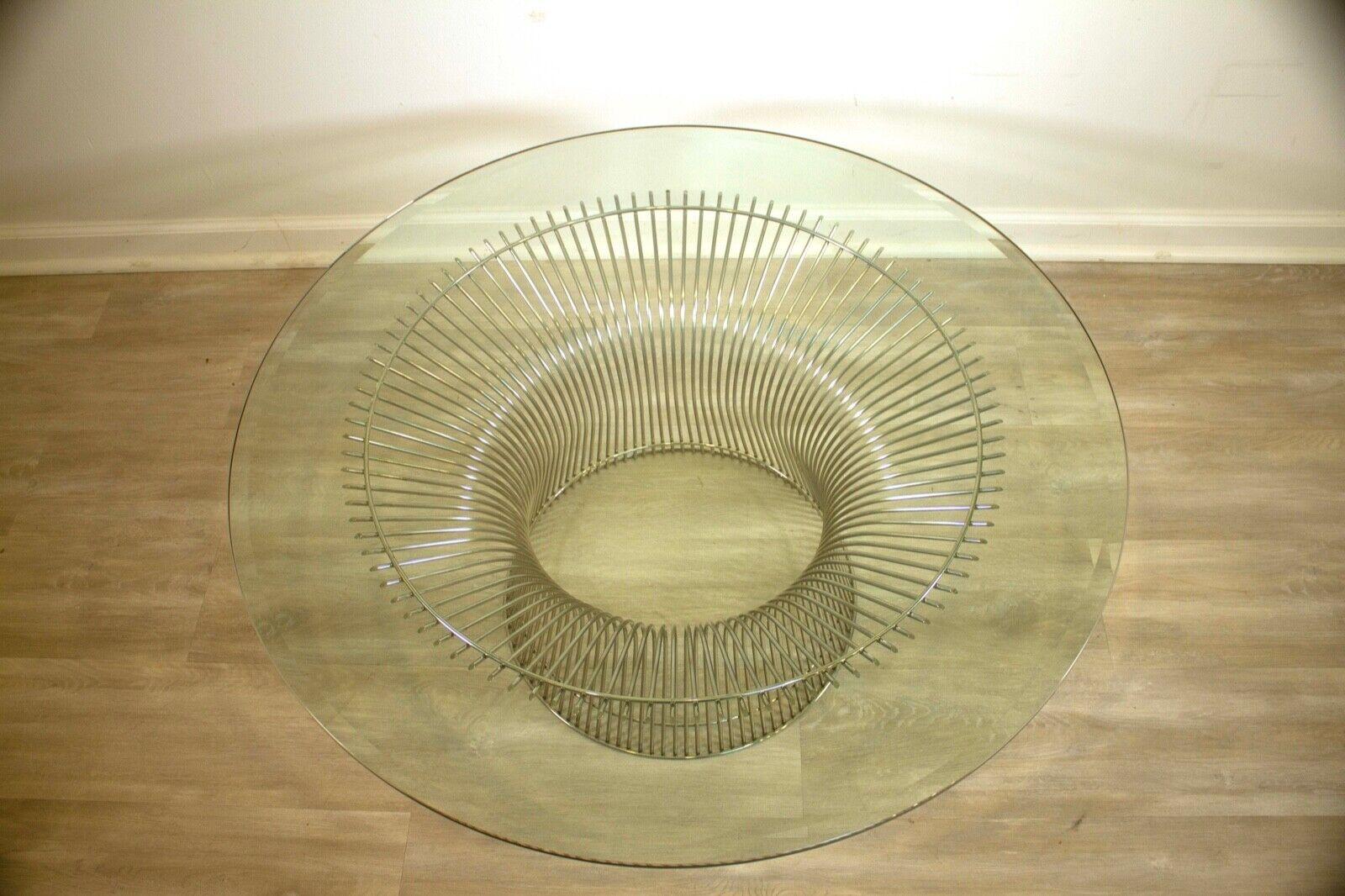 Warren Platner Coffee Table Iconic Vintage Mid-Century Modern Round Glass Top 4