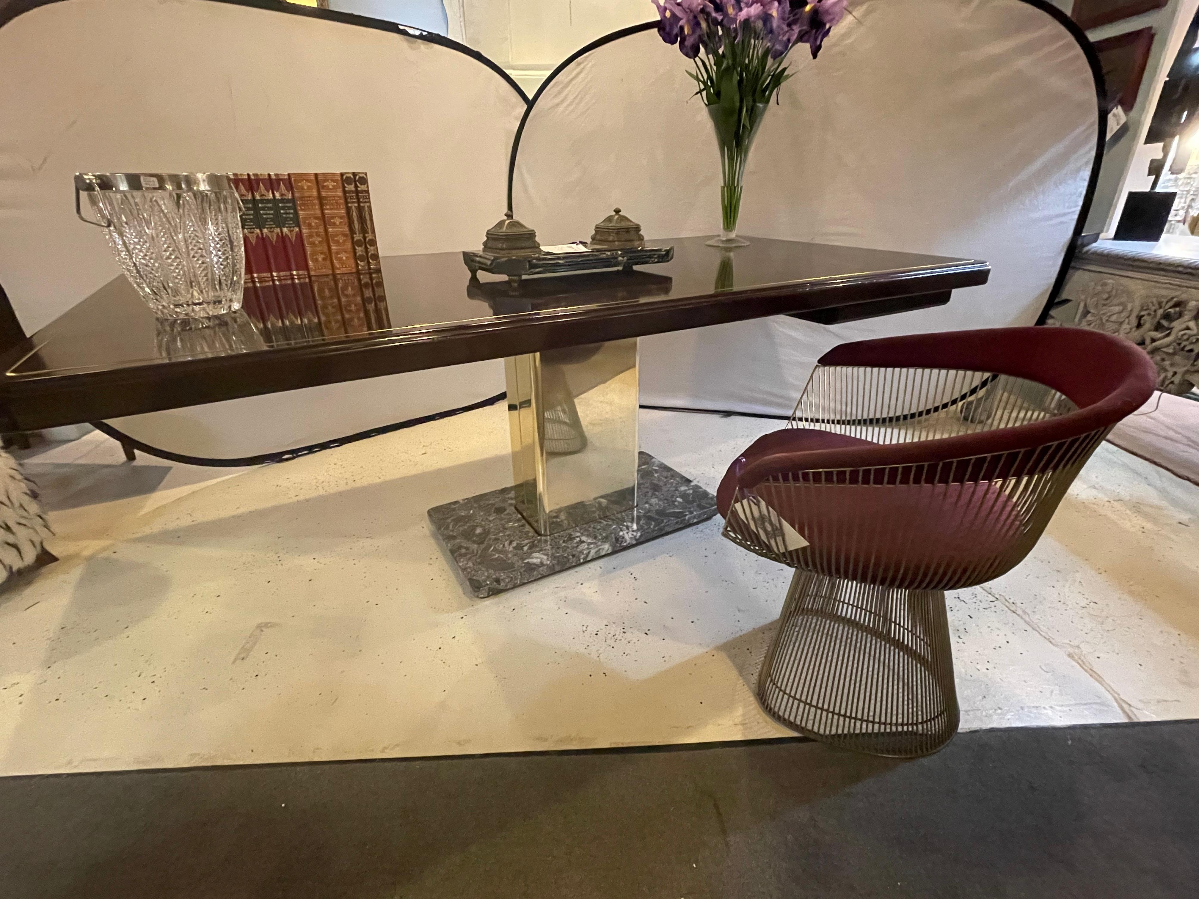 Late 20th Century Warren Platner Desk Mid-Century Modern on a Rosewood, Brass and Marble Base