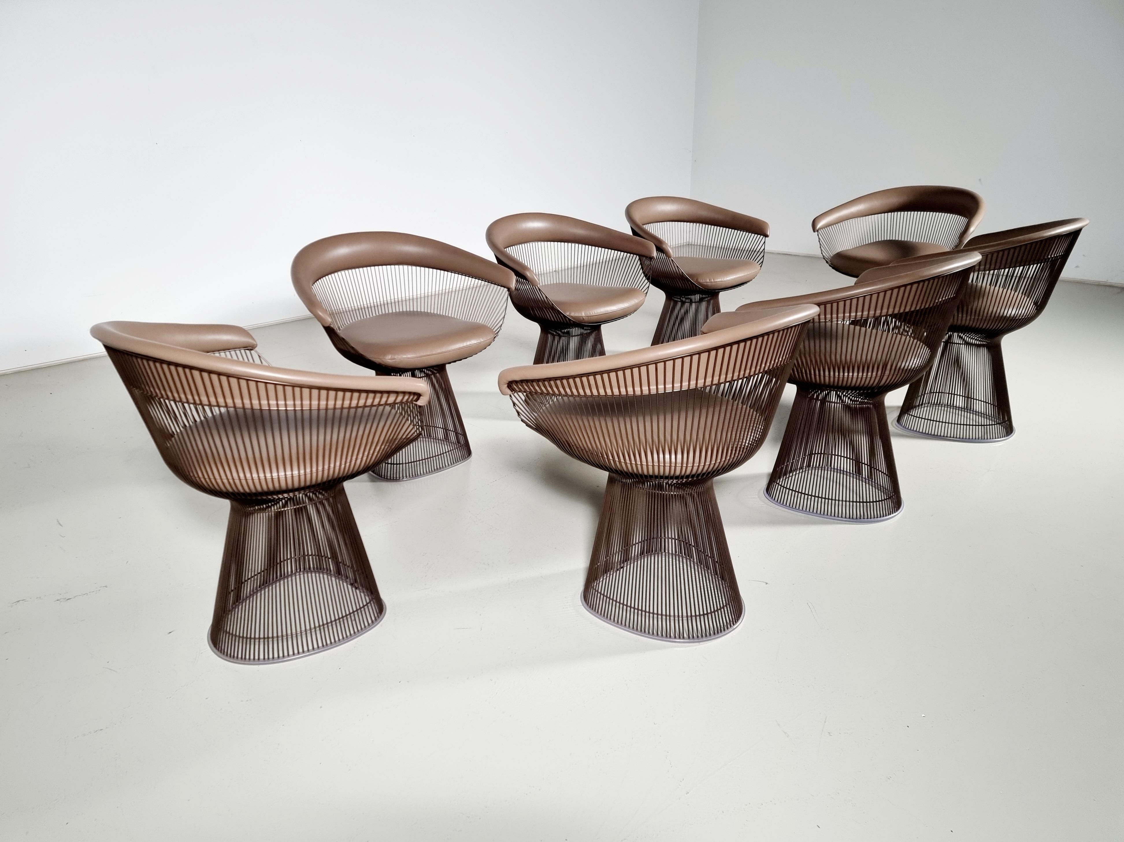 Warren Platner chairs, set of 8,  Knoll International

In 1966, the Platner Collection captured the “decorative, gentle, graceful' shapes that were beginning to infiltrate the modern vocabulary. The armchair, which can be used as a dining chair or