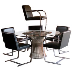 Warren Platner Dining Table & 6 Brno Chairs by Mies van der Rohe by Knoll Studio