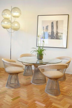 Warren Platner Dining Table and Four Platner Armchairs for Knoll International