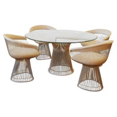 Warren Platner Dining Table and Four Platner Armchairs for Knoll International