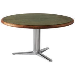 Warren Platner Dining Table for Knoll with Green Leather Top