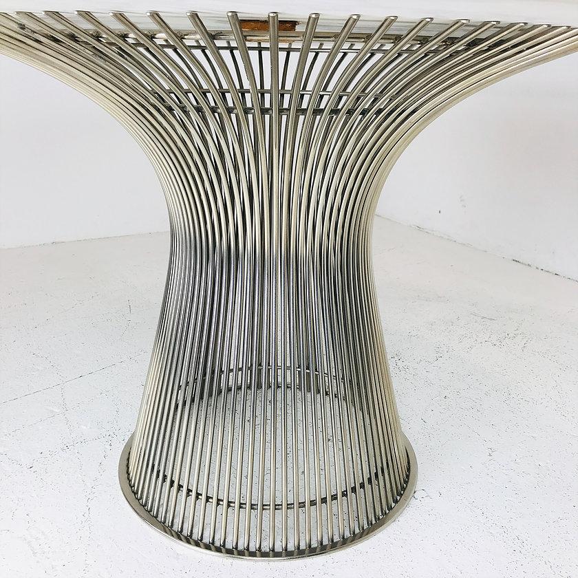 Mid-Century Modern Warren Platner Dining Table with Carrara Marble Top