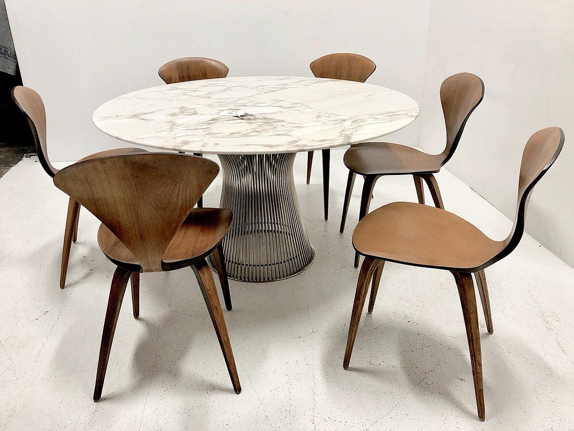 Warren Platner Dining Table with Carrara Marble Top 1