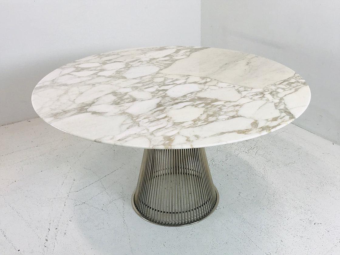 Warren Platner Dining Table with Carrara Marble Top 3