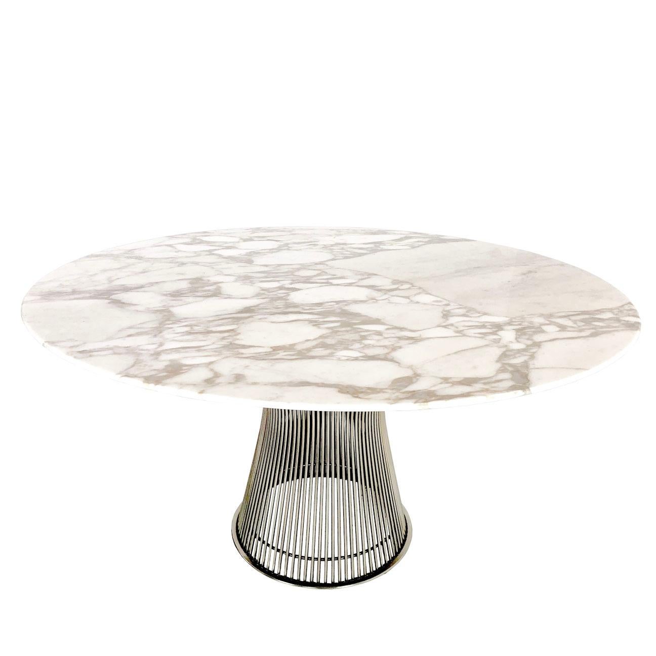 Warren Platner Dining Table with Carrara Marble Top