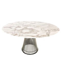 Vintage Warren Platner Dining Table with Carrara Marble Top