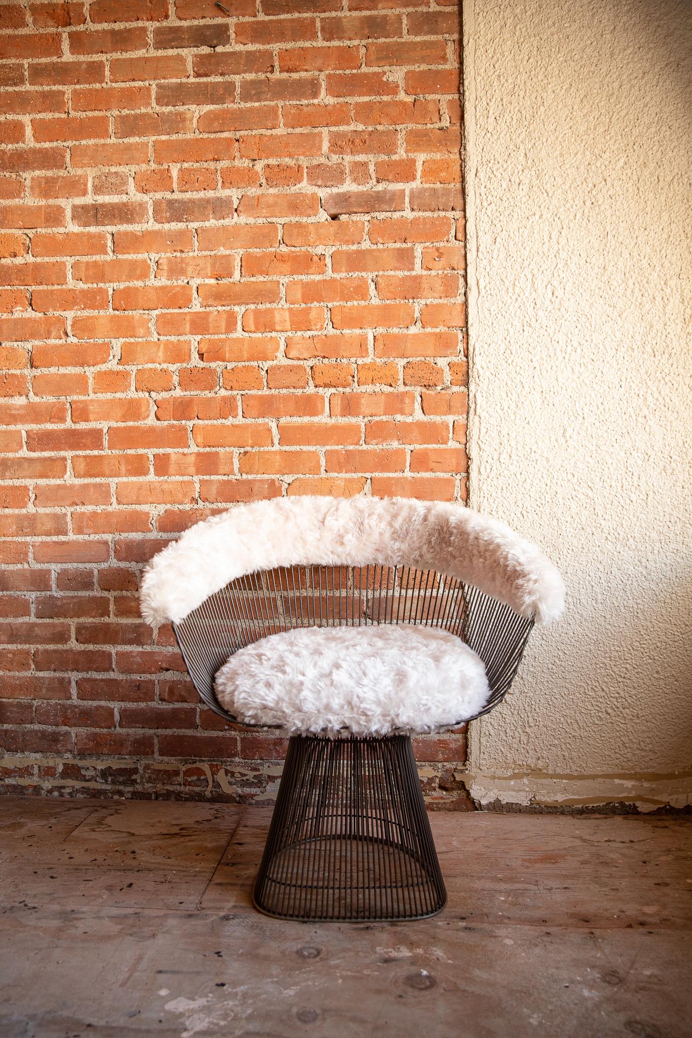 Warren Platner Early Bronze Chair in Raf Simons Mohair 3