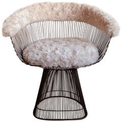 Vintage Warren Platner Early Bronze Chair in Raf Simons Mohair