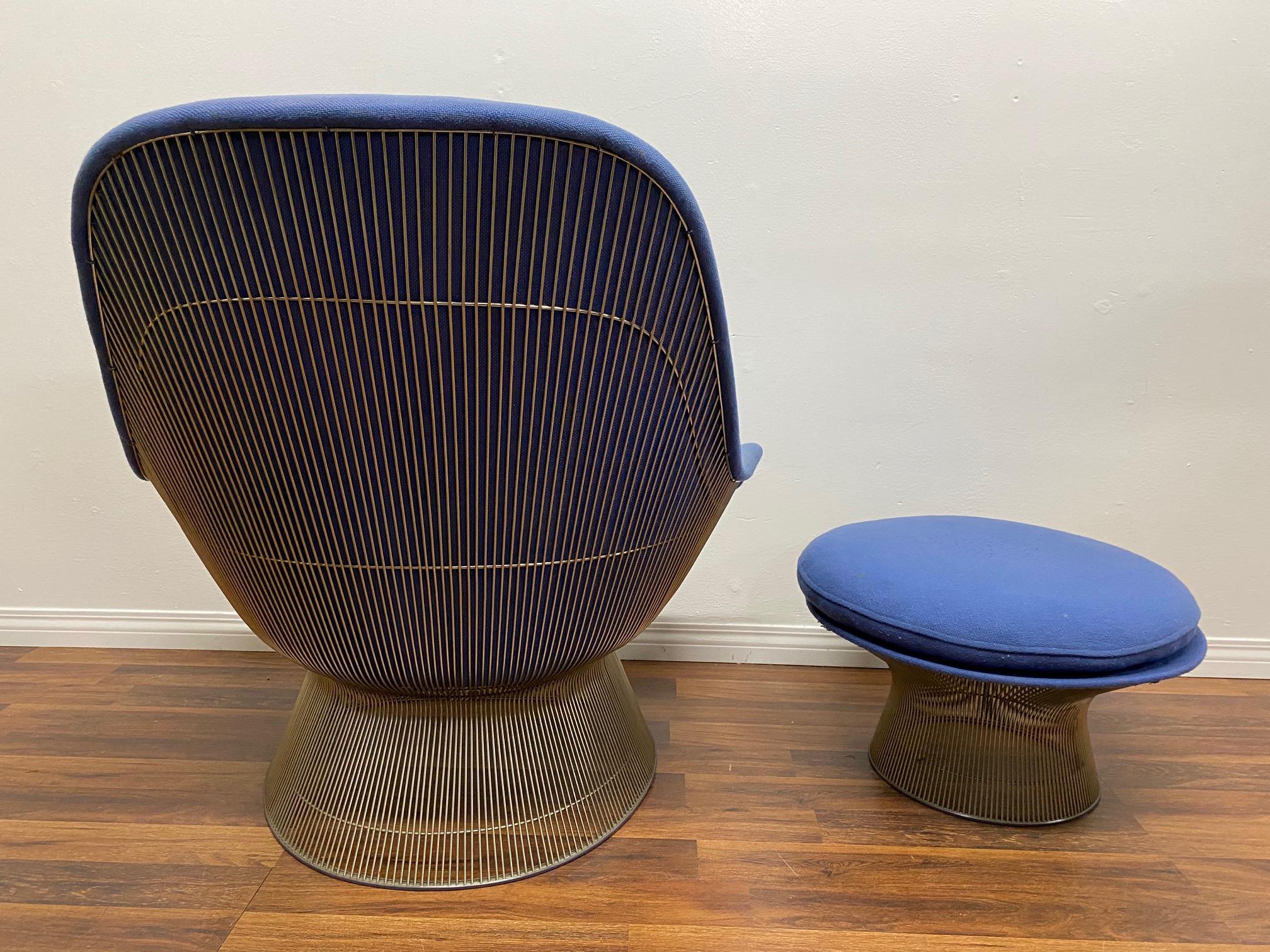 Warren Platner Easy Chair and Ottoman for Knoll In Good Condition In Los Angeles, CA