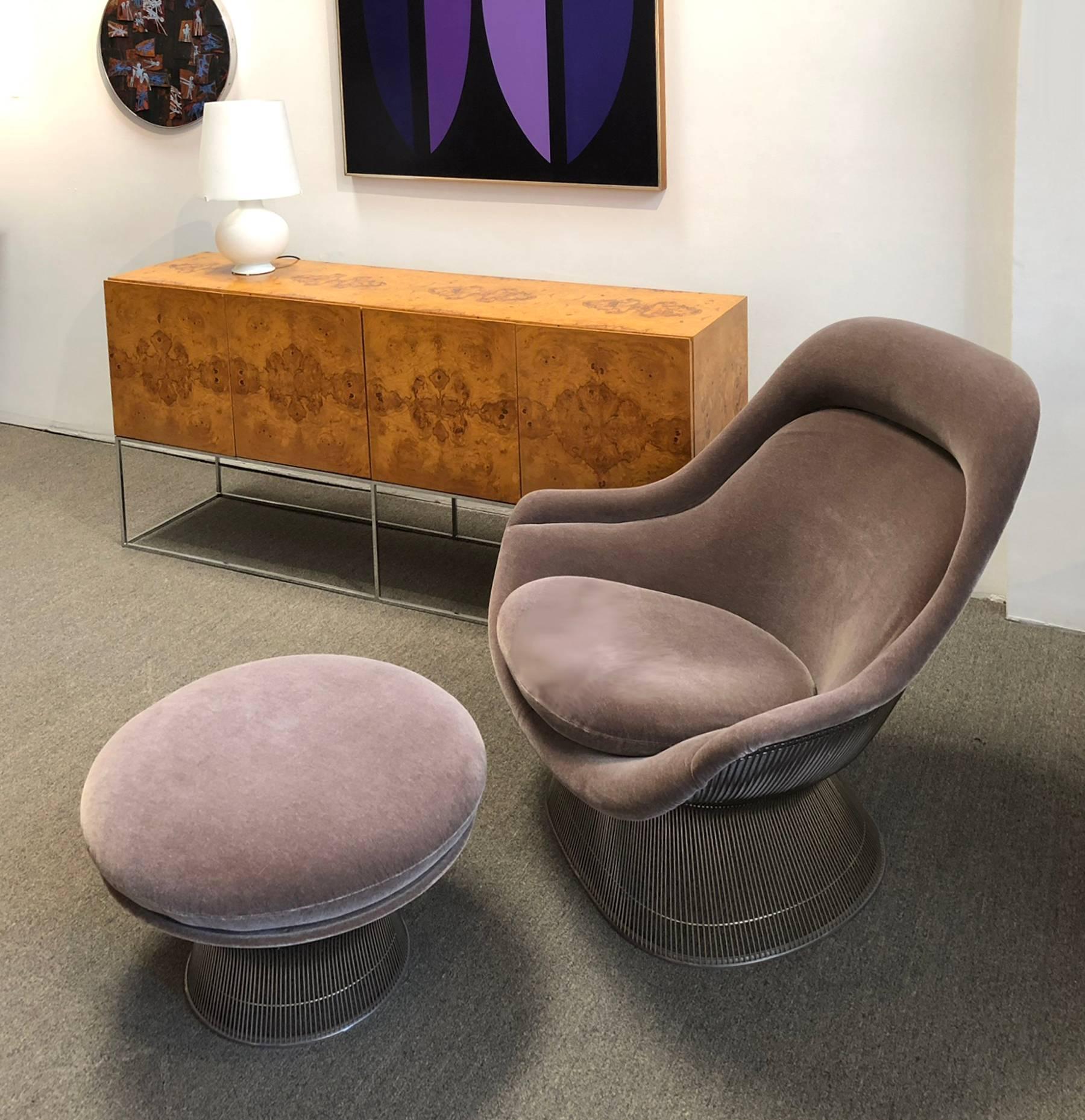 Warren Platner Easy Chair and Ottoman from Knoll International In Excellent Condition In Los Angeles, CA