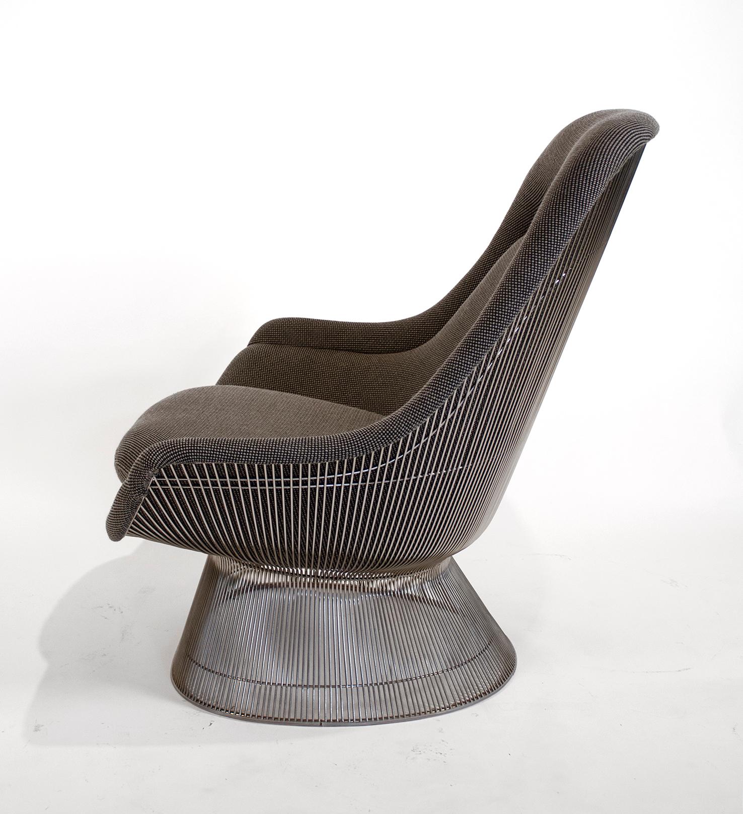 Warren Platner Easy Chair for Knoll in Original Wool High Back Lounge, 1970s 2